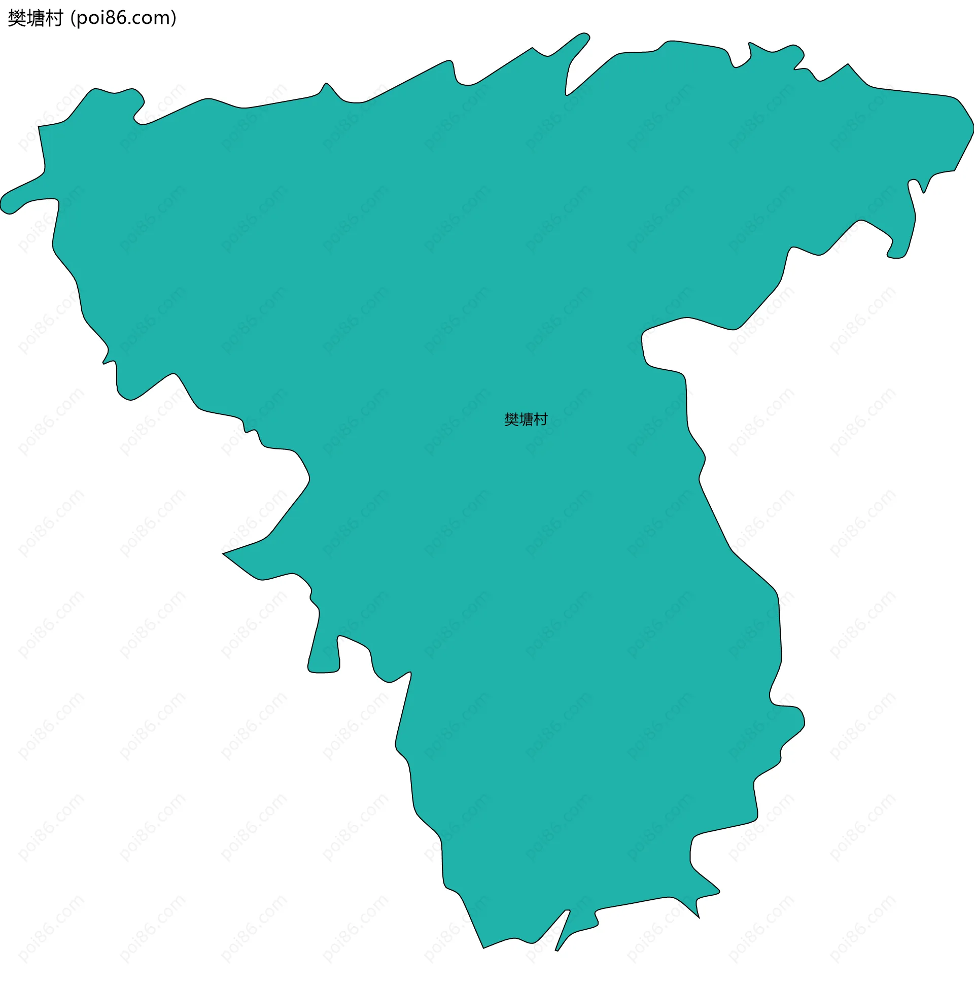 樊塘村边界地图