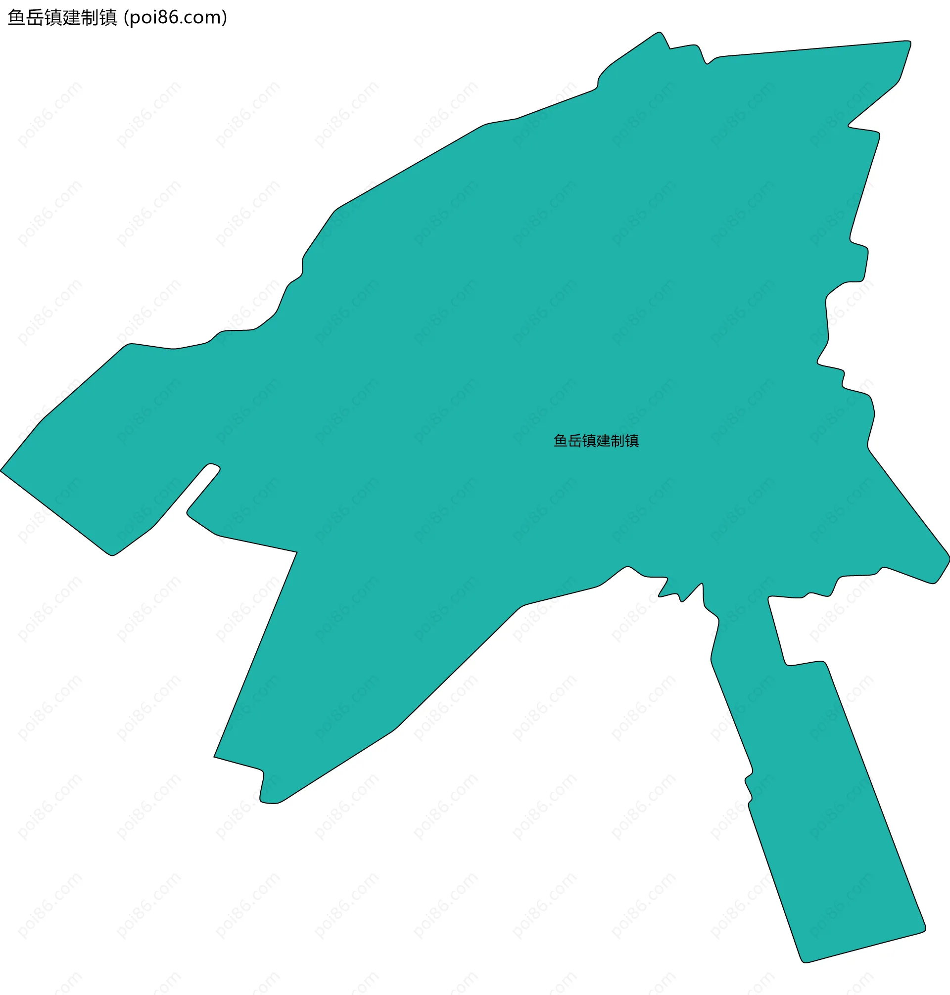 鱼岳镇建制镇边界地图