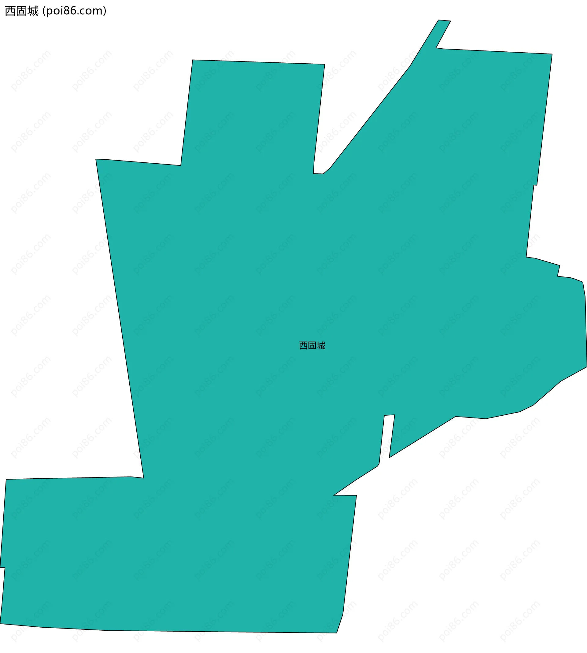 西固城边界地图