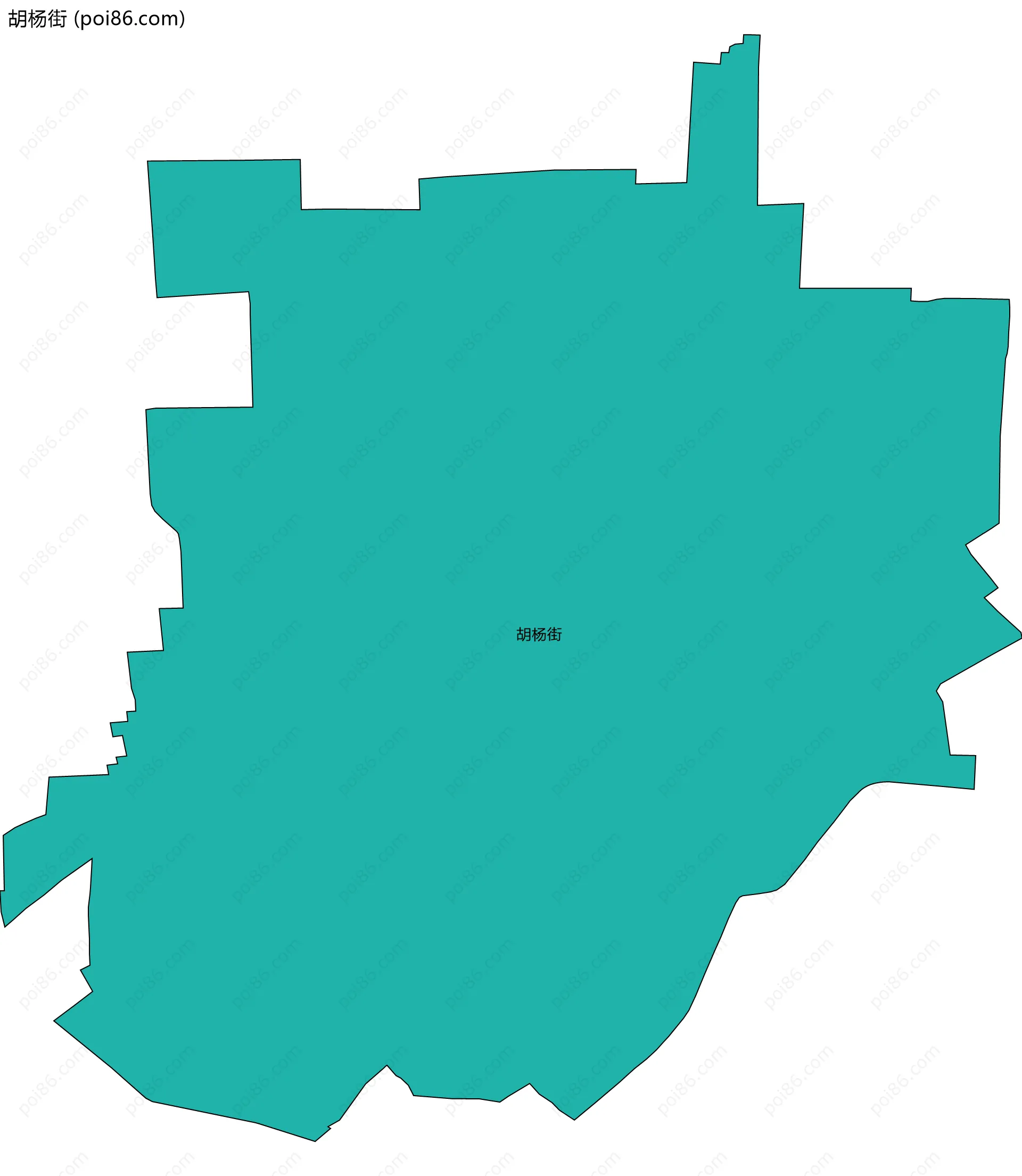 胡杨街边界地图