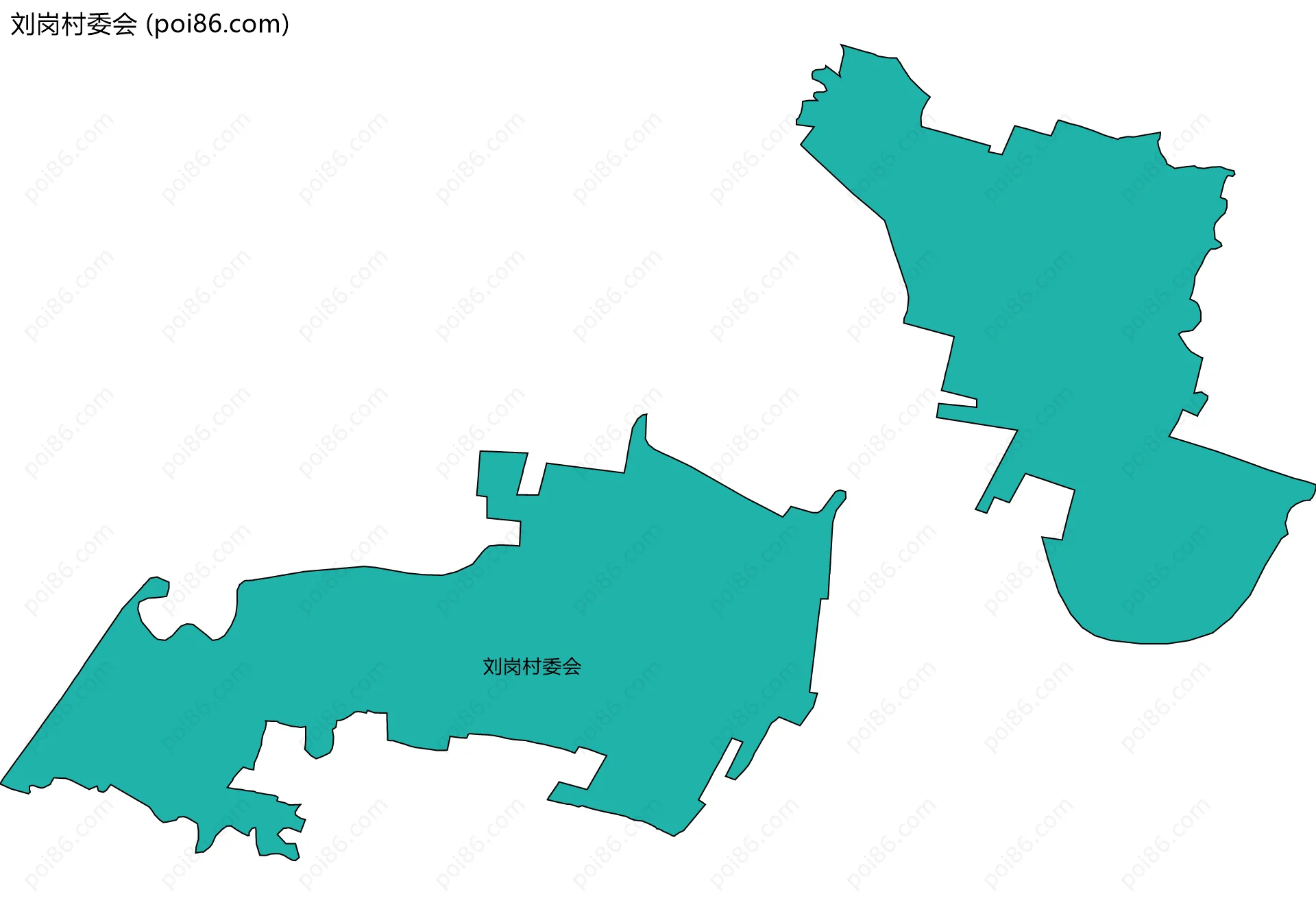 刘岗村委会边界地图