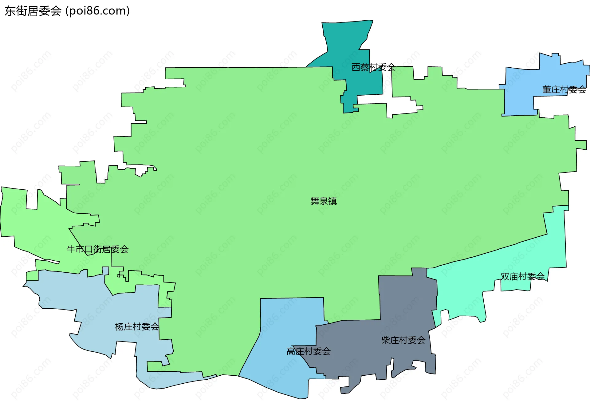 东街居委会边界地图(五级行政区划)