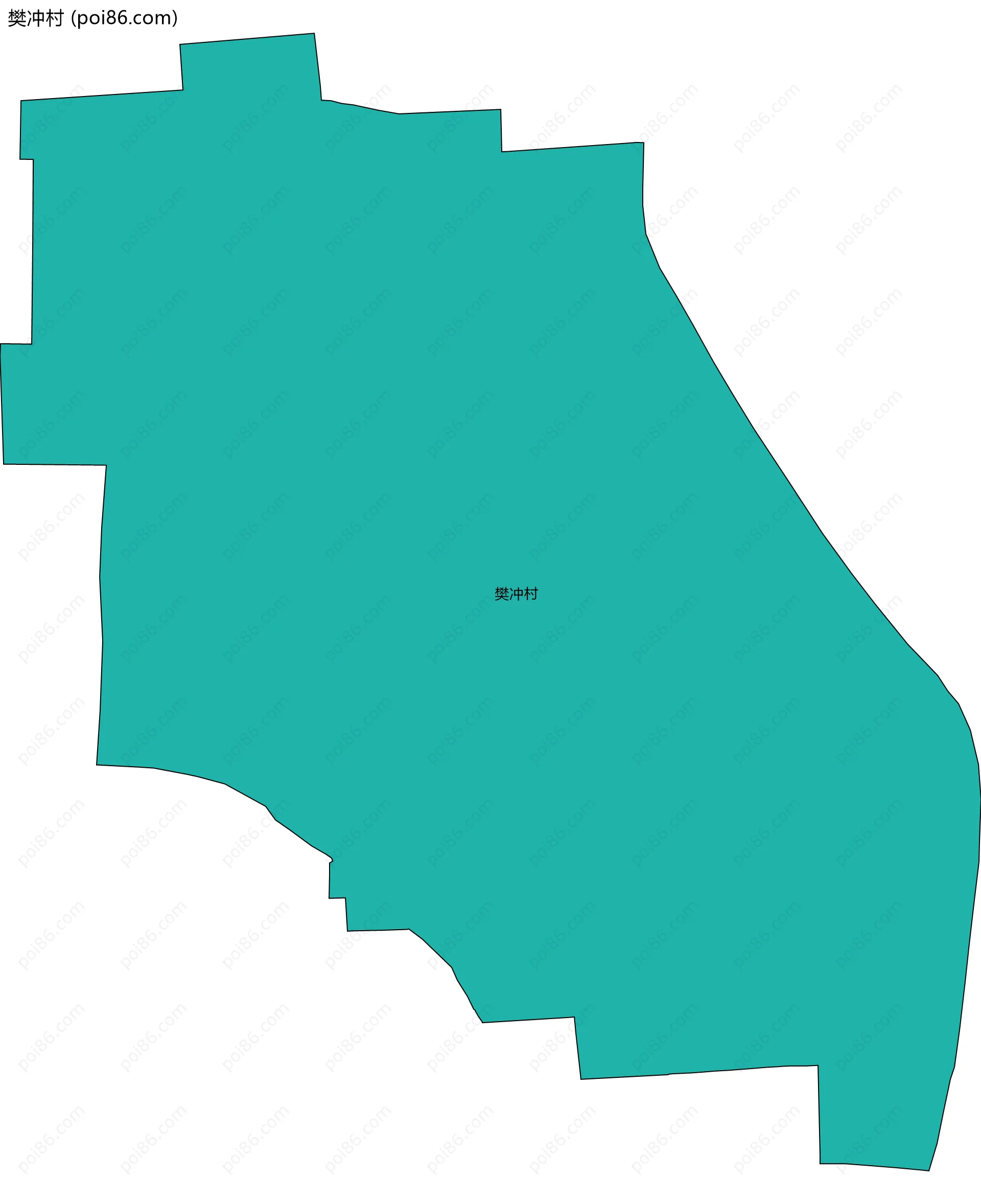 樊冲村边界地图