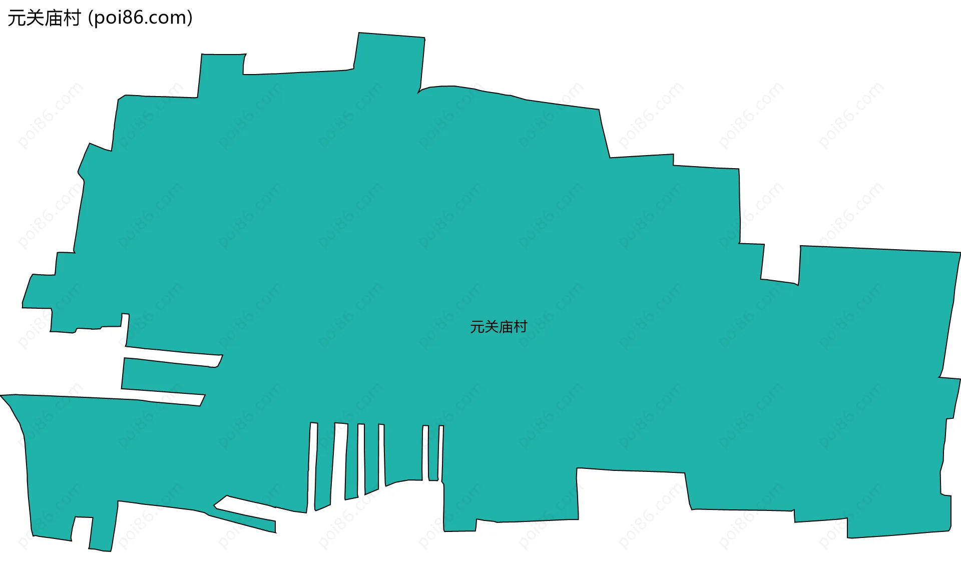 元关庙村边界地图