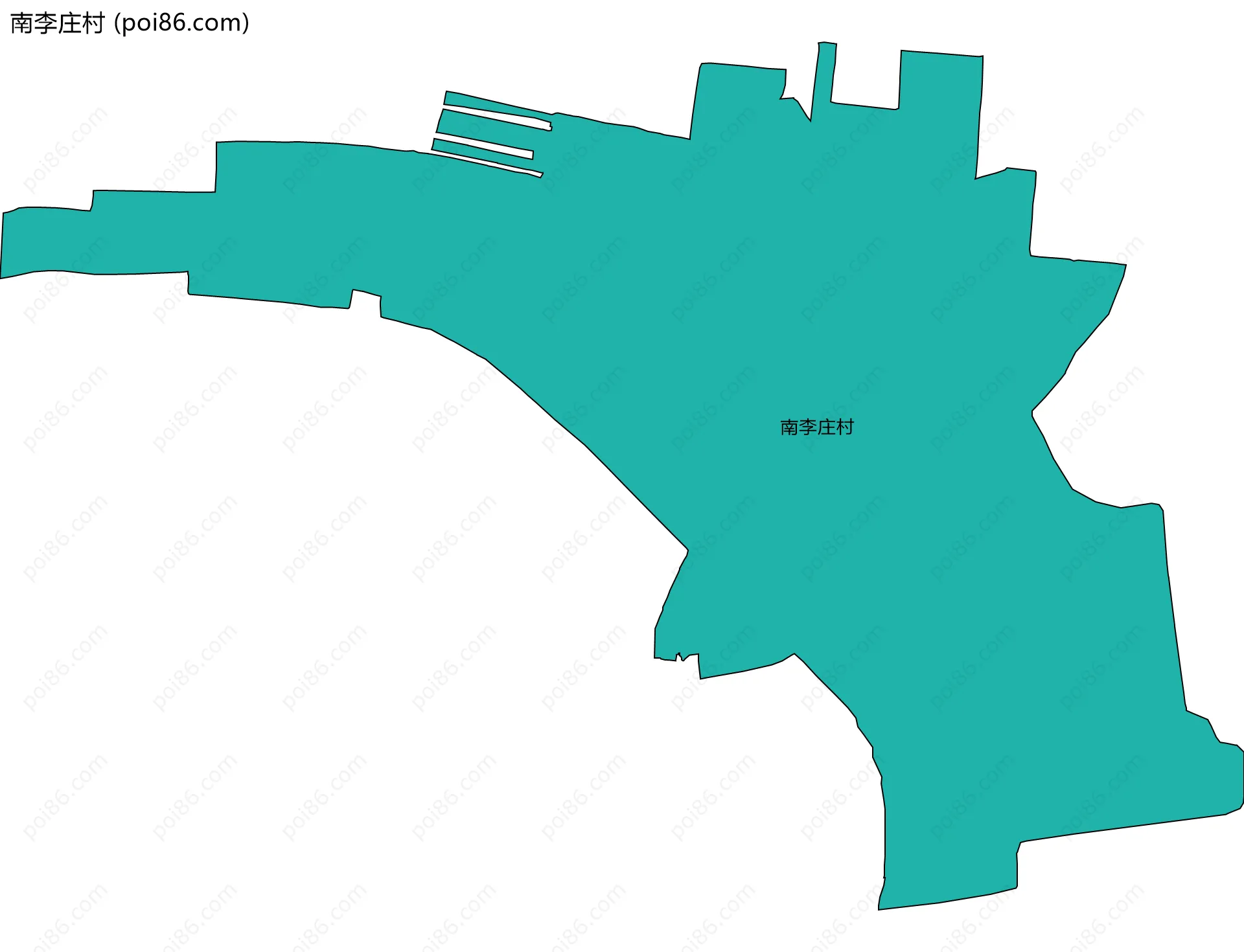 南李庄村边界地图