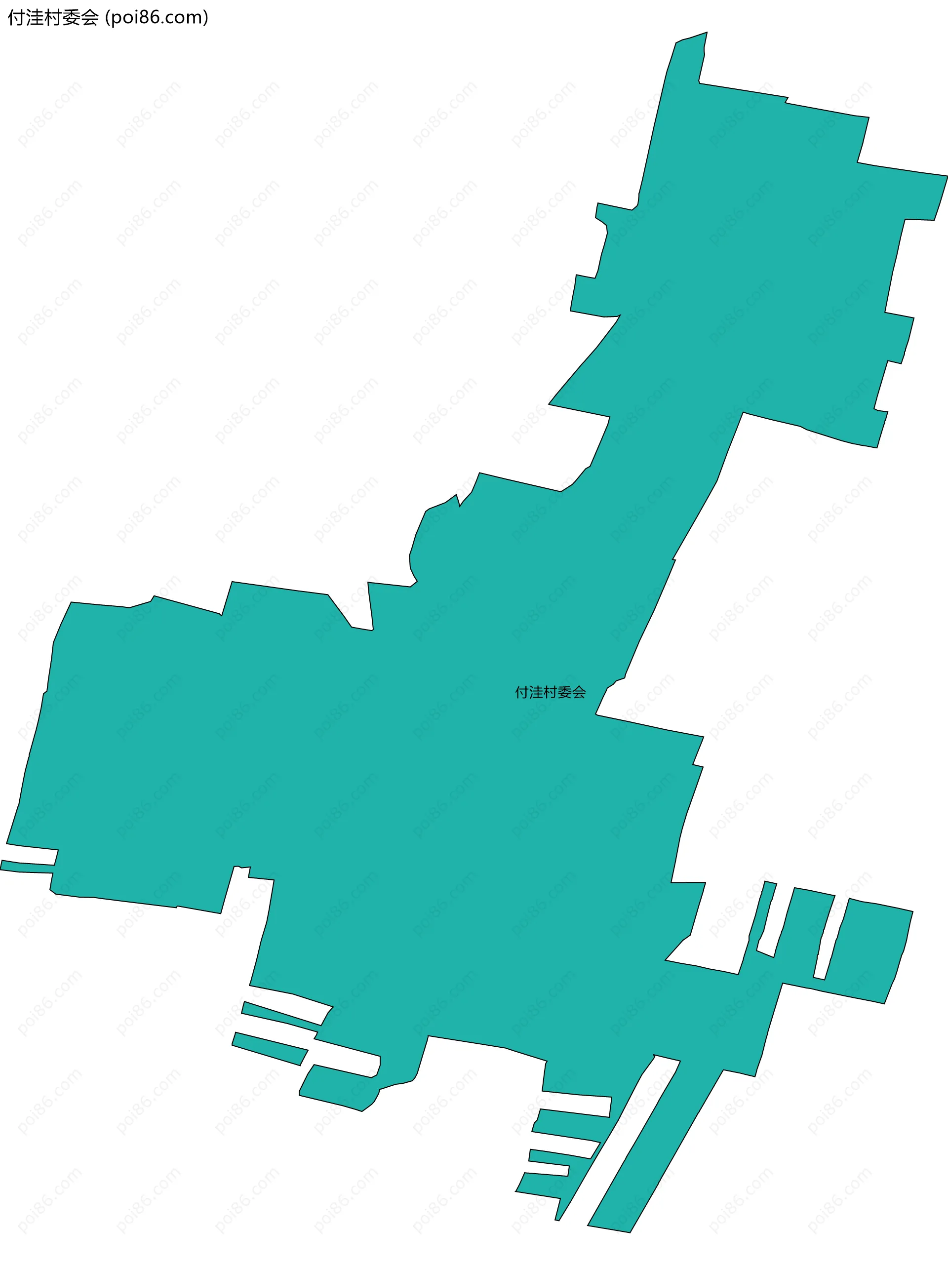 付洼村委会边界地图