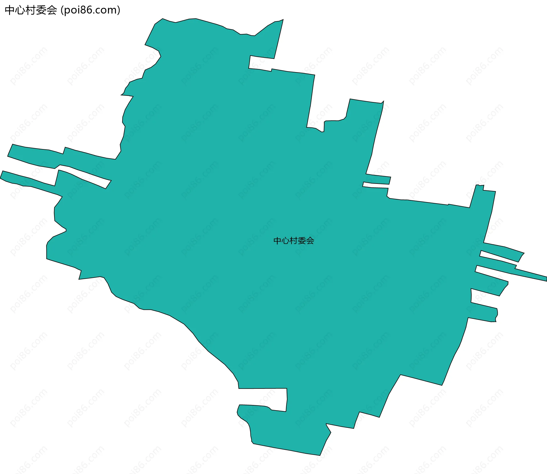 中心村委会边界地图