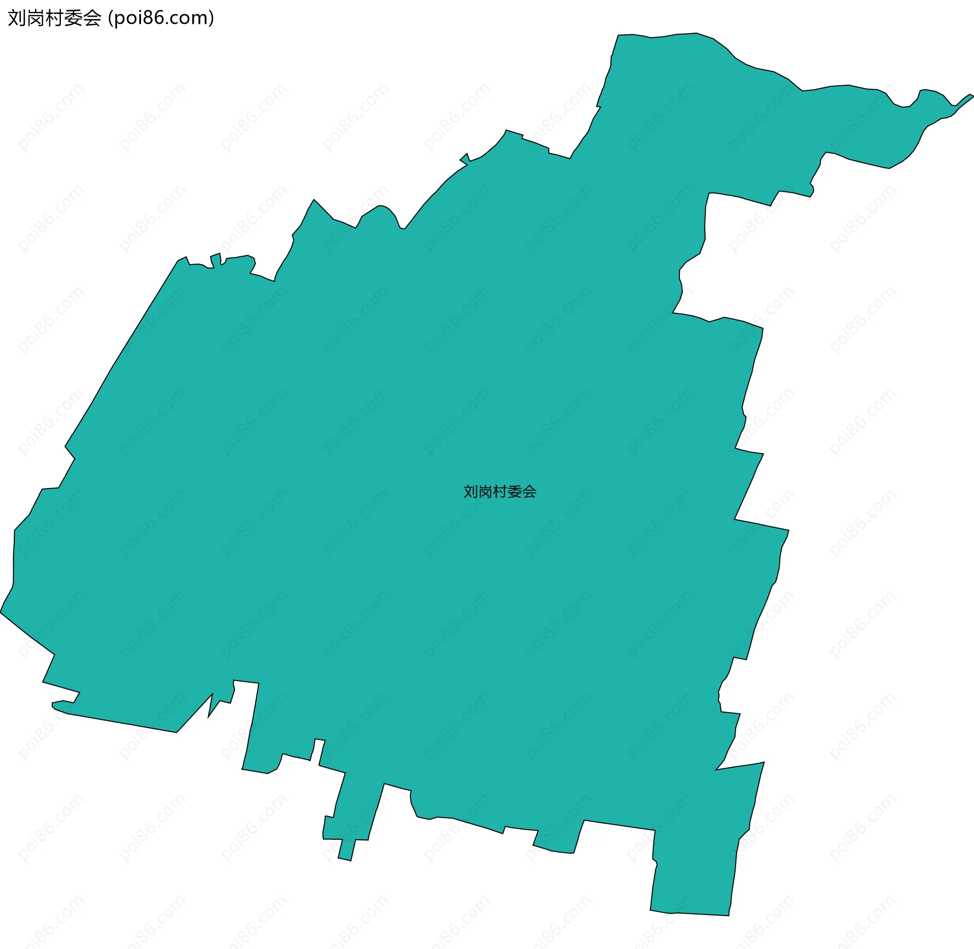 刘岗村委会边界地图