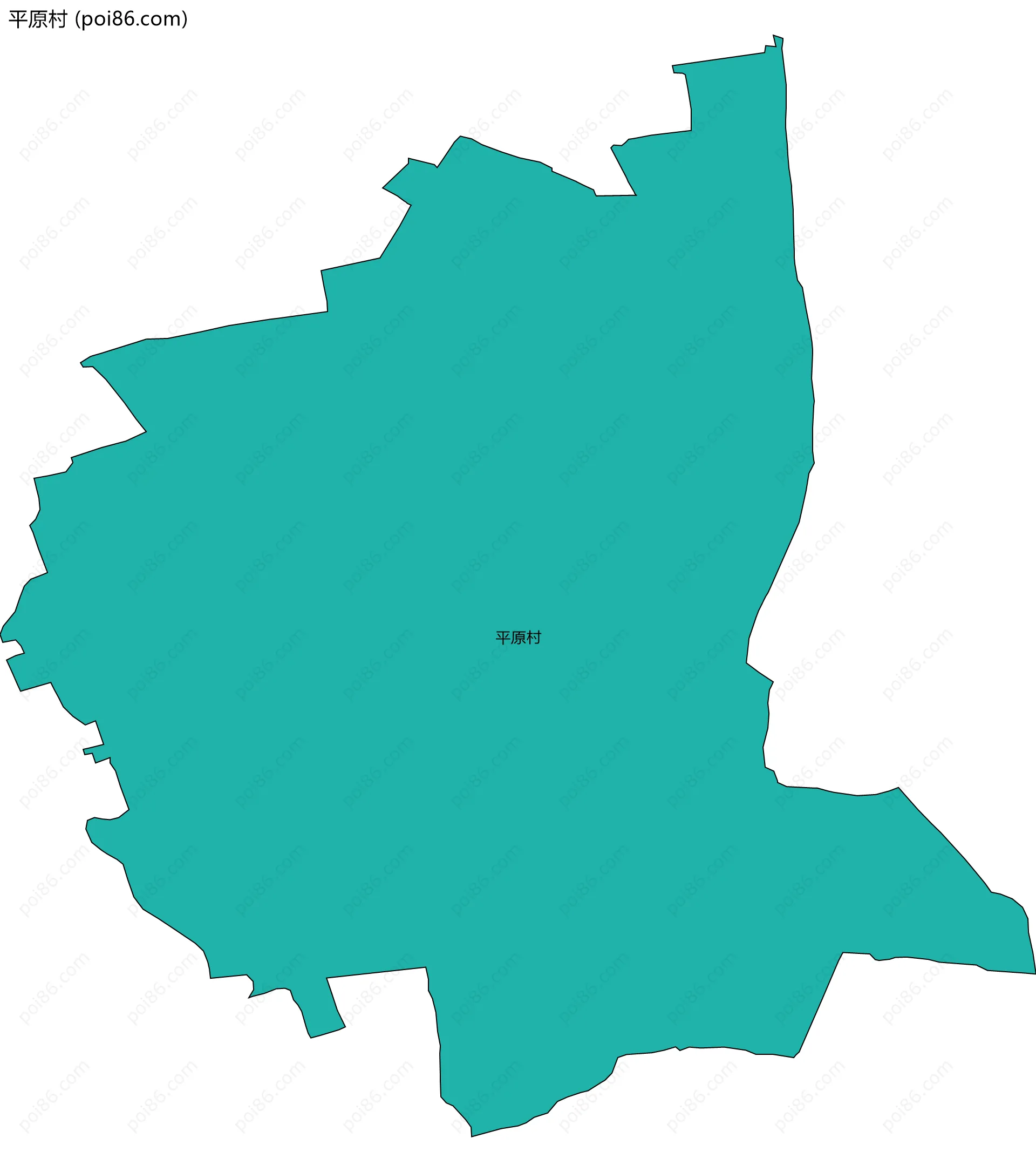平原村边界地图