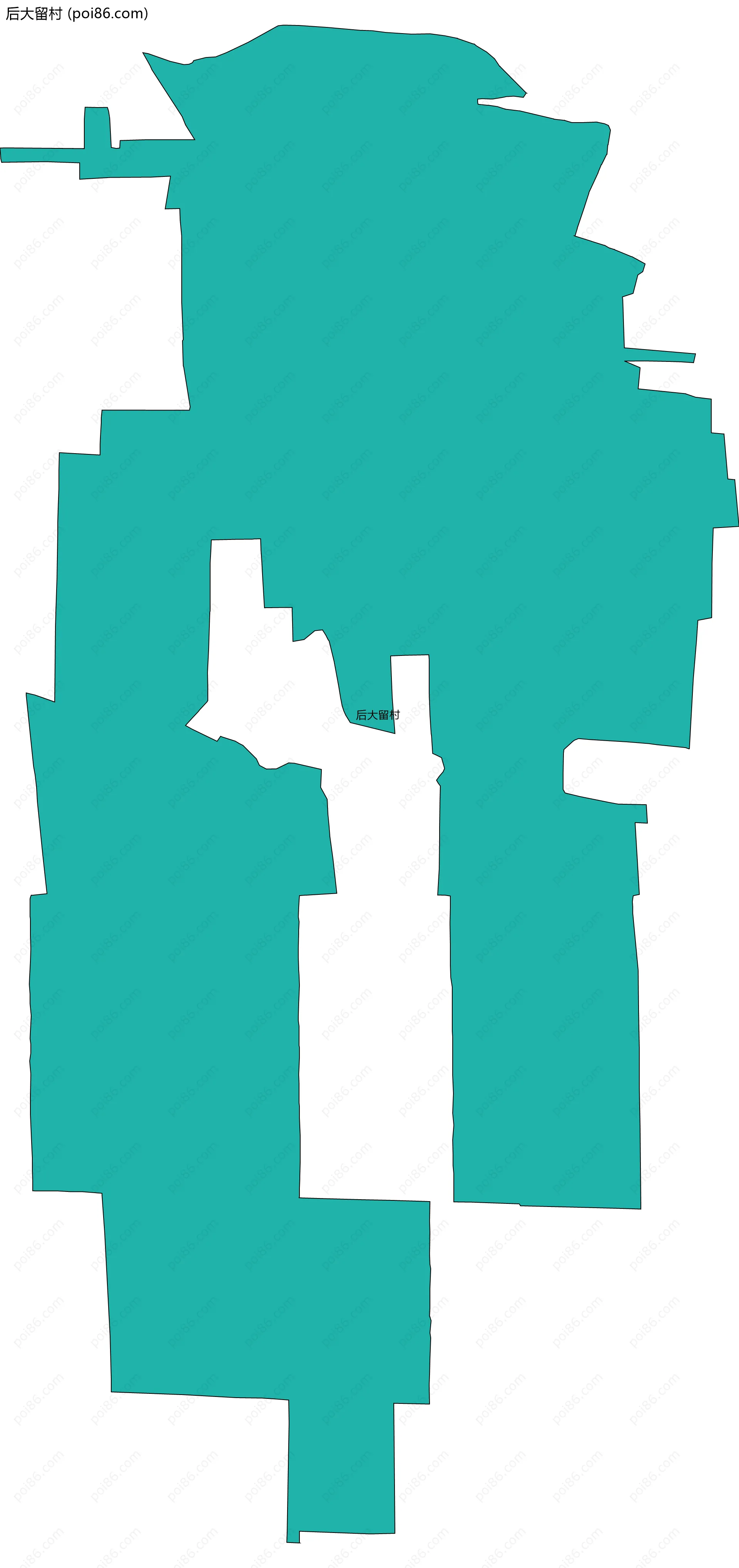 后大留村边界地图