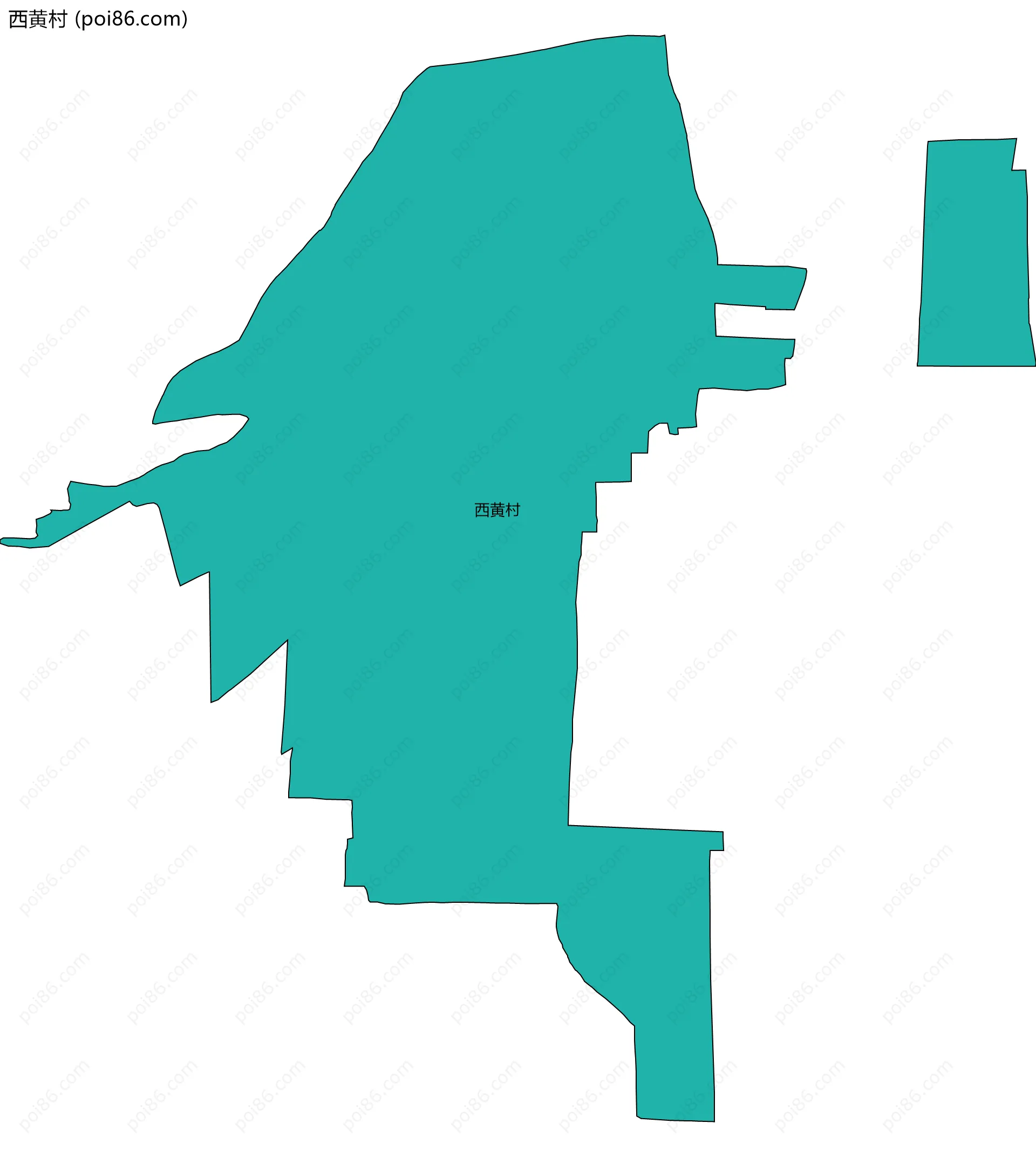 西黄村边界地图