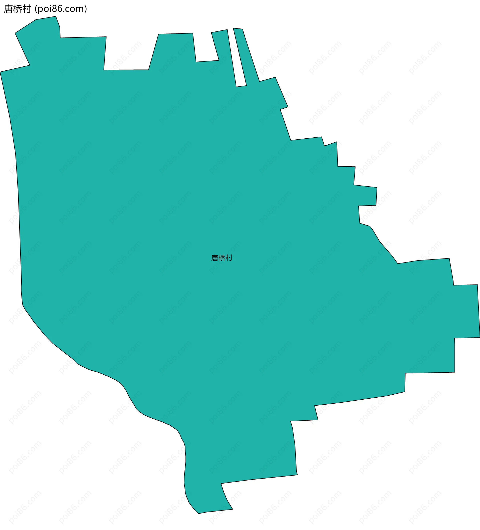 唐桥村边界地图