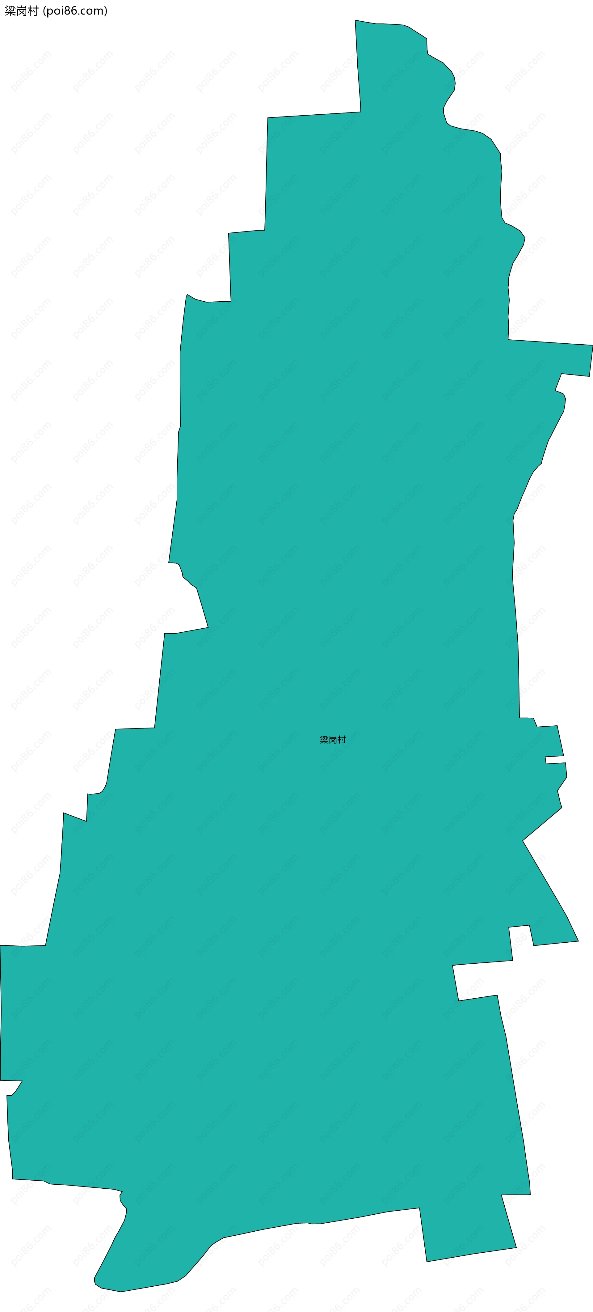 梁岗村边界地图