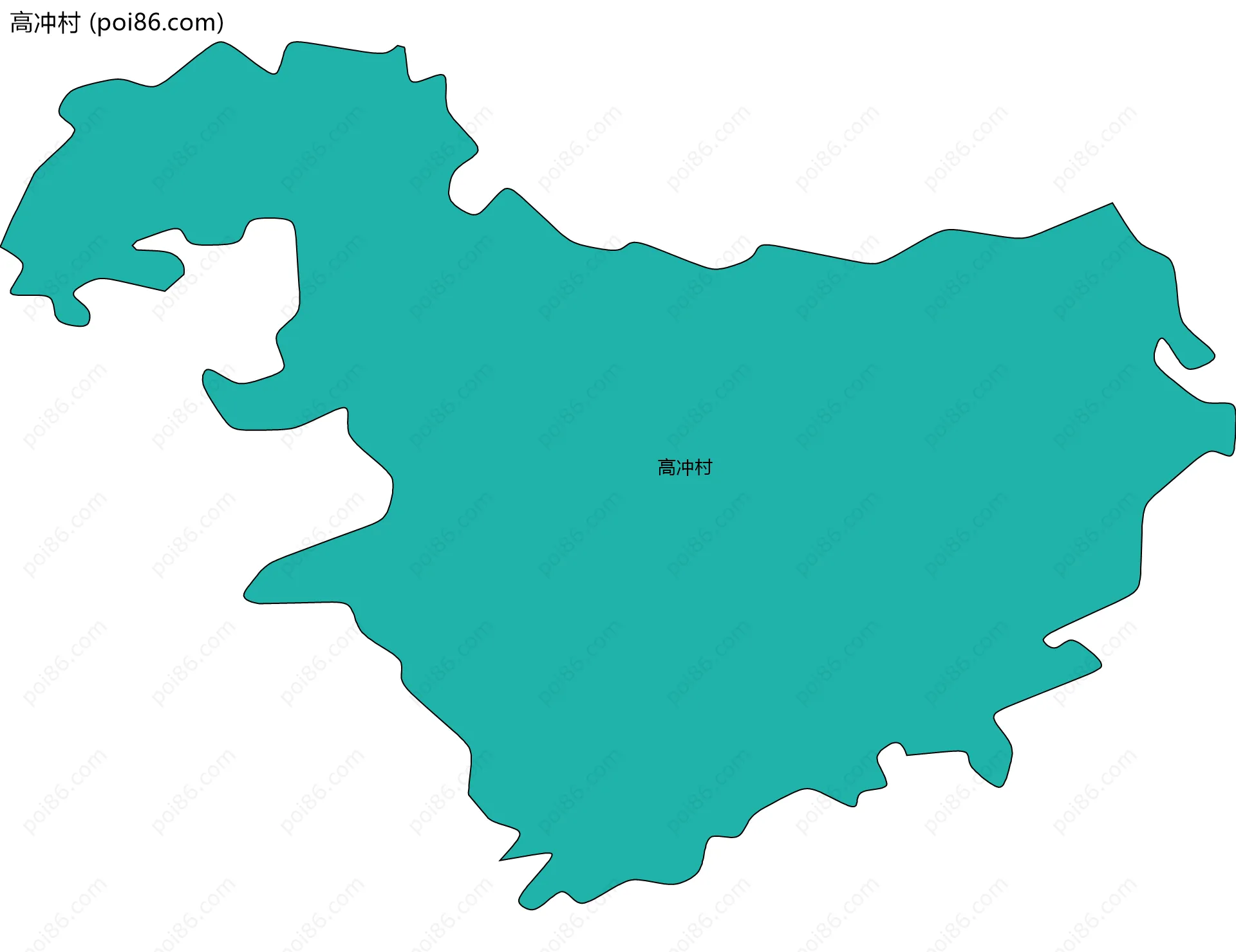 高冲村边界地图