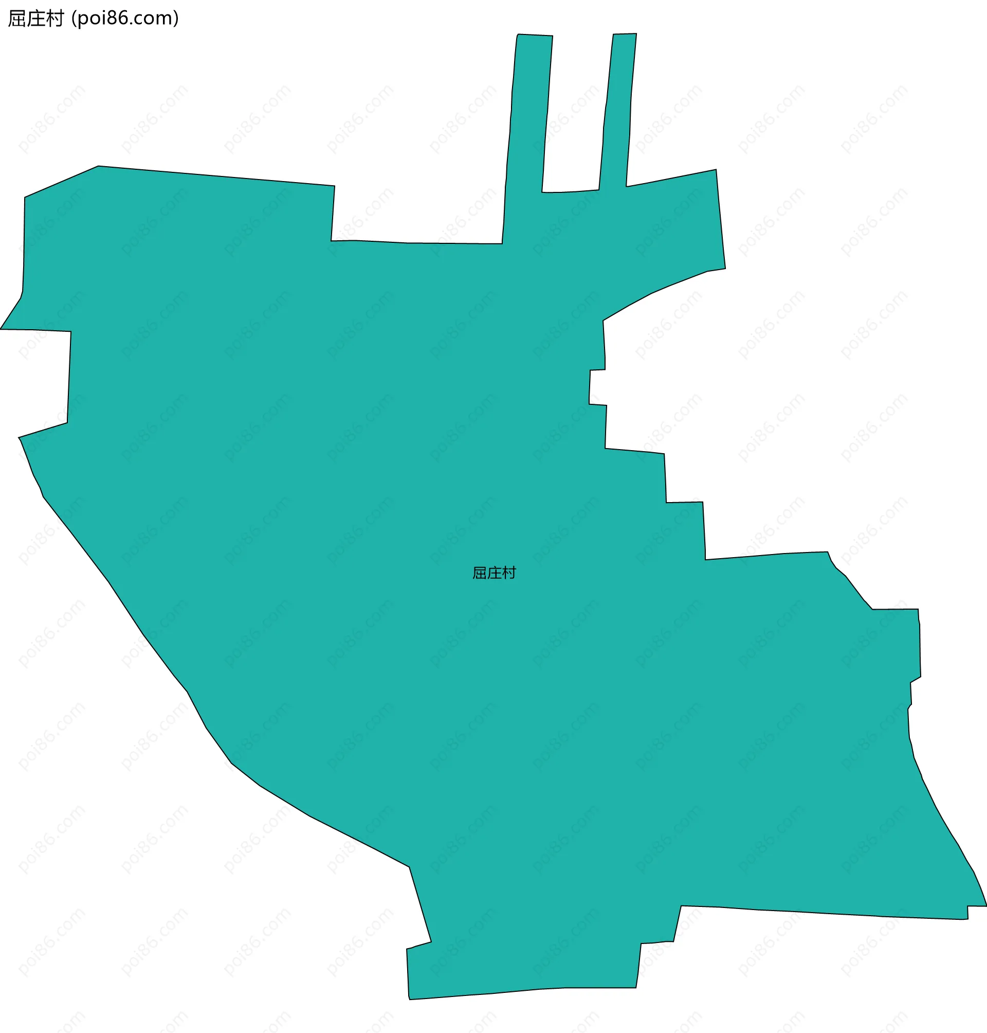 屈庄村边界地图
