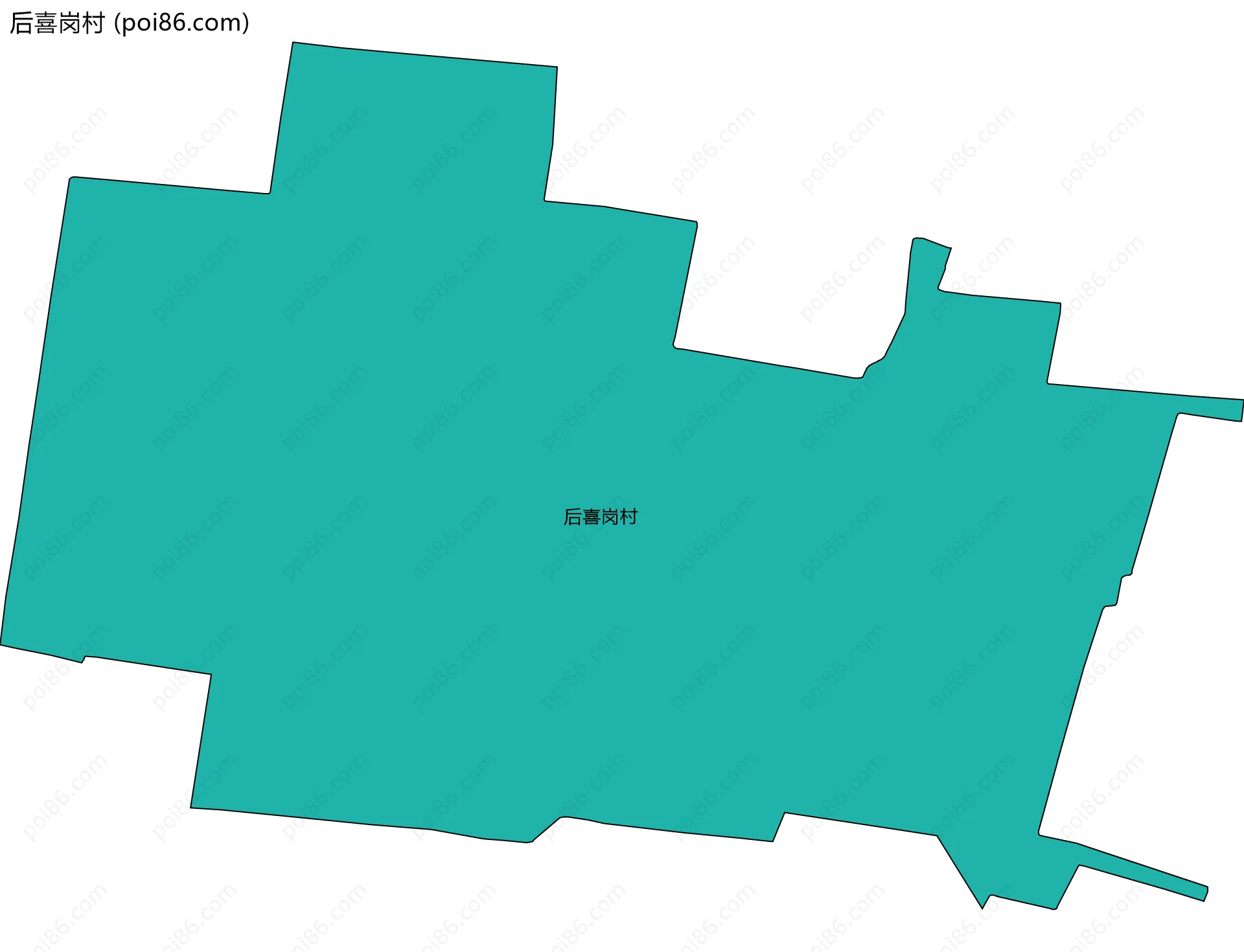 后喜岗村边界地图