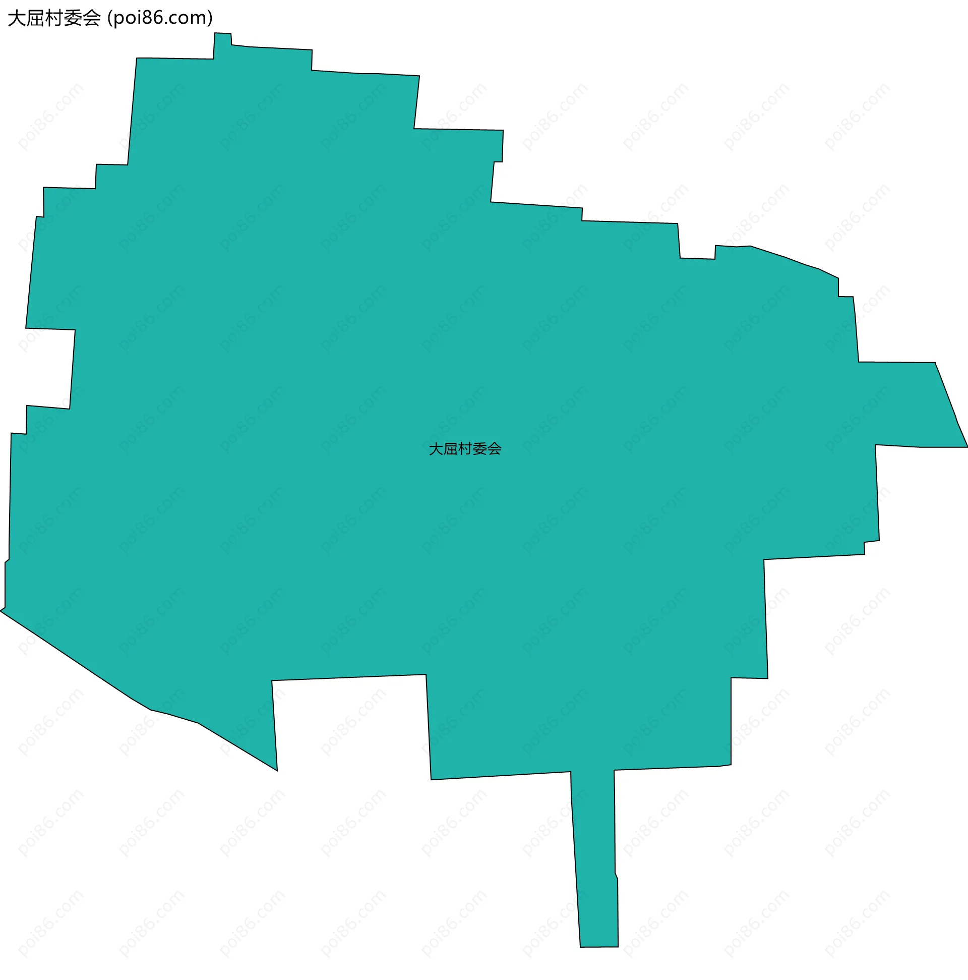 大屈村委会边界地图