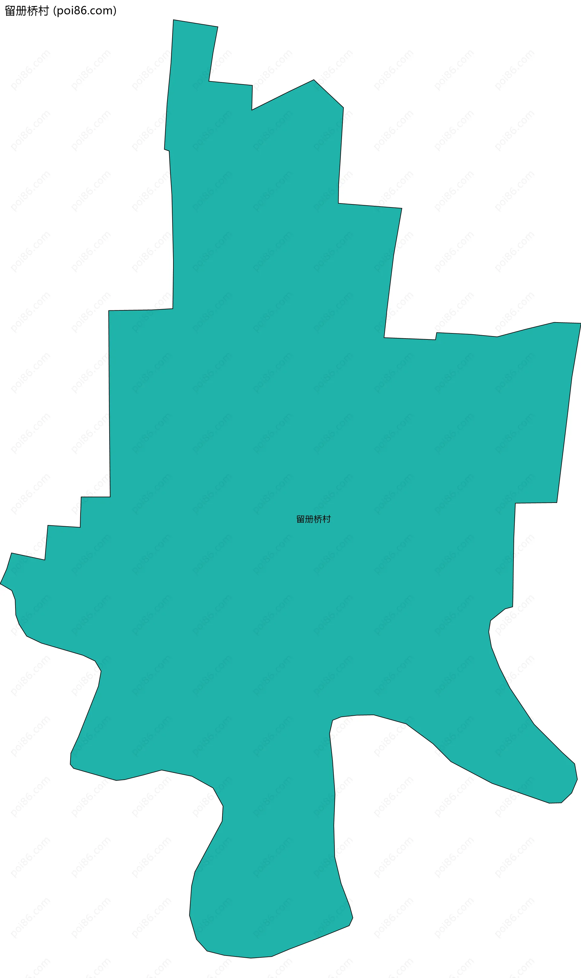 留册桥村边界地图