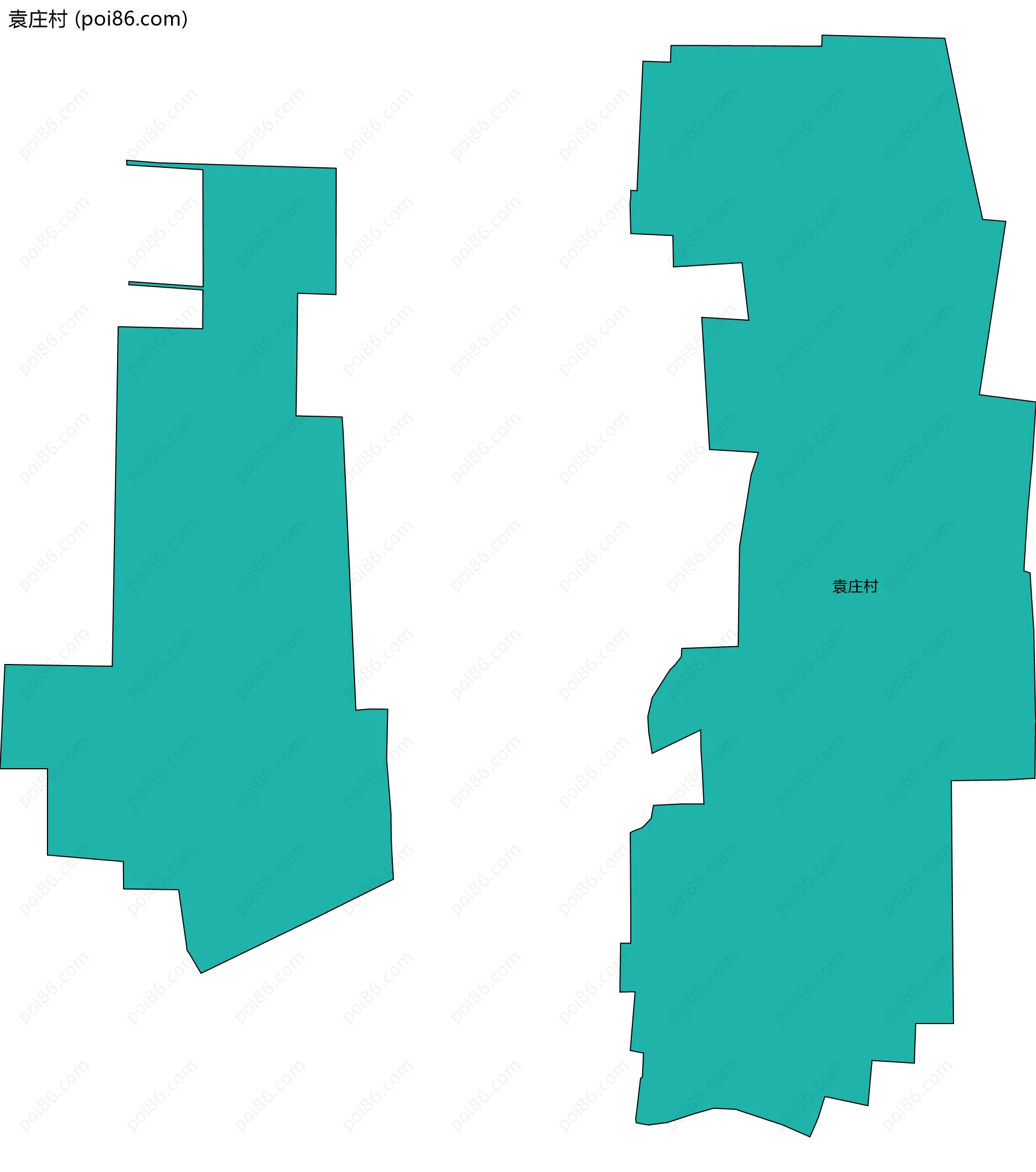袁庄村边界地图