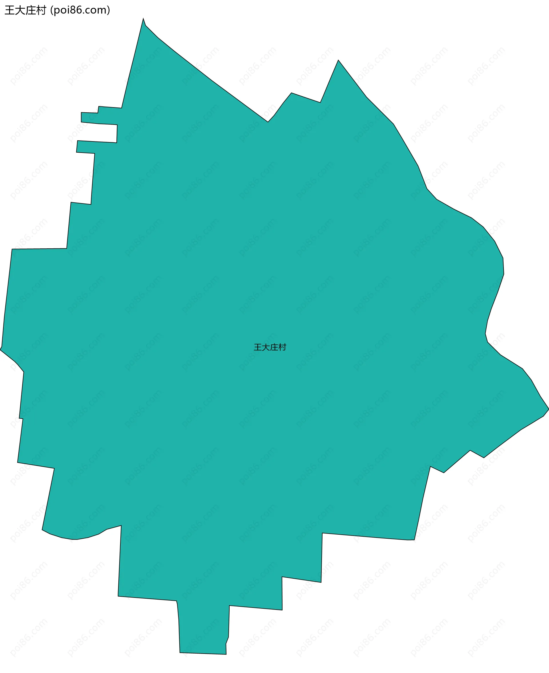 王大庄村边界地图