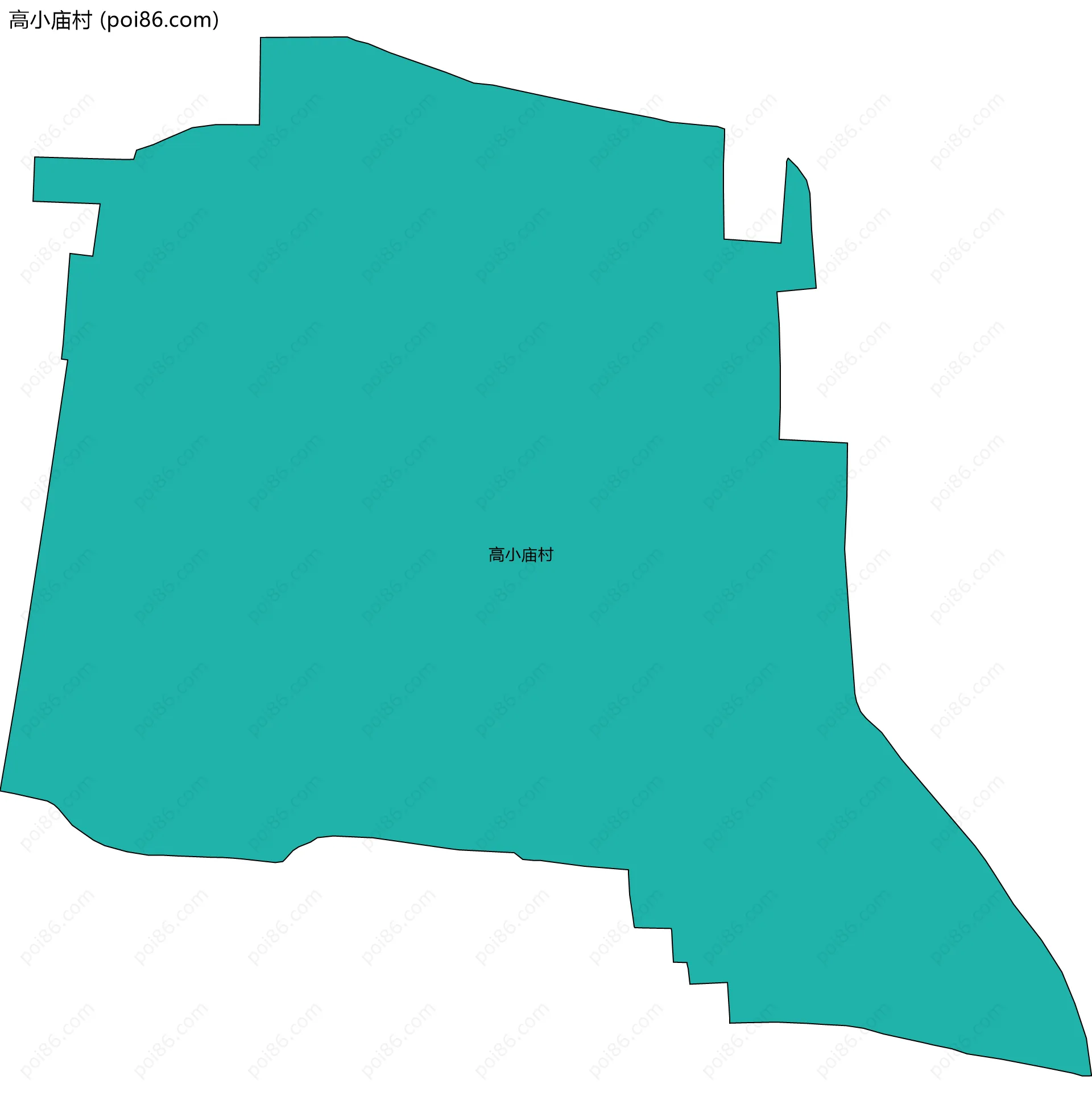 高小庙村边界地图