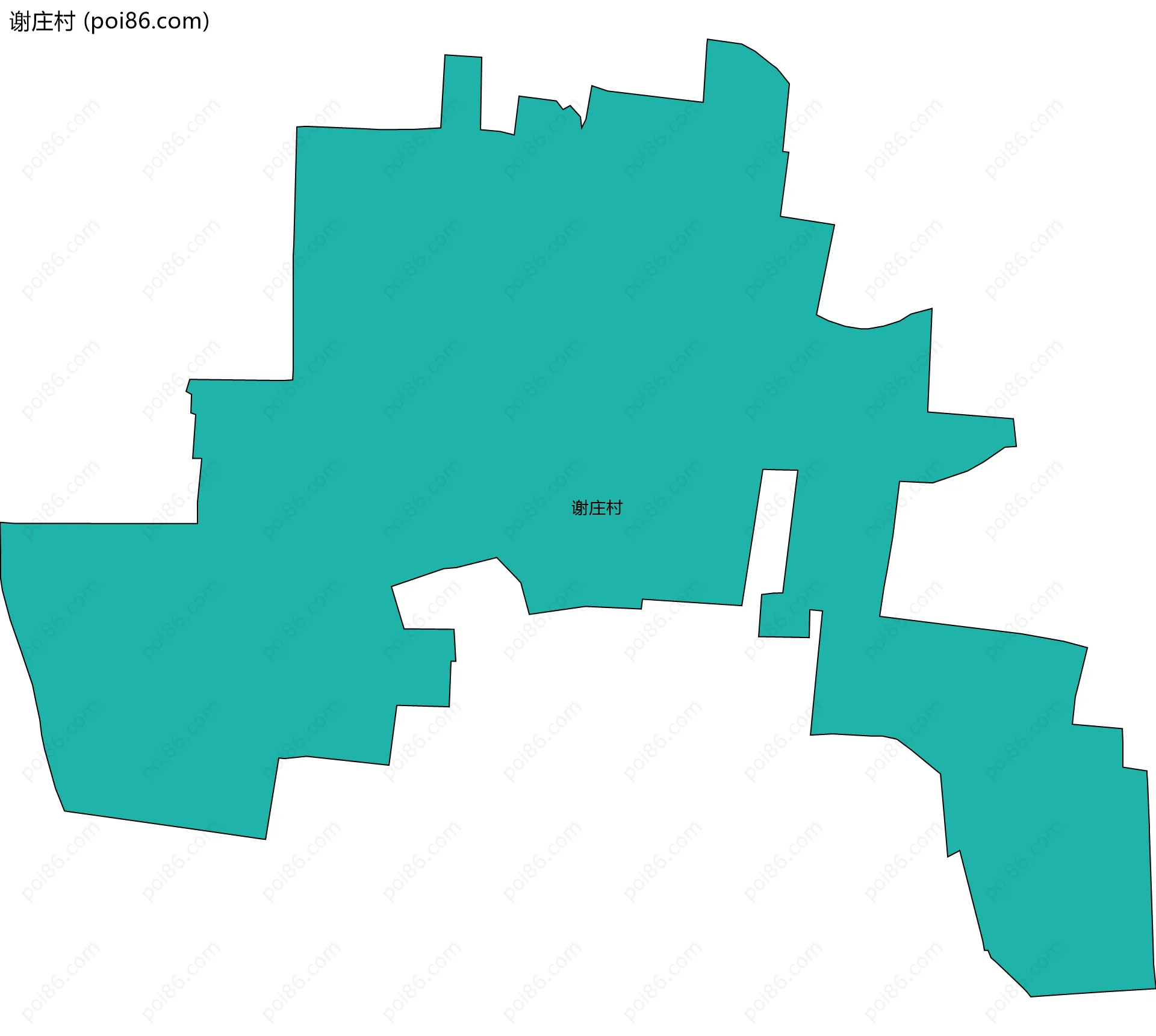 谢庄村边界地图