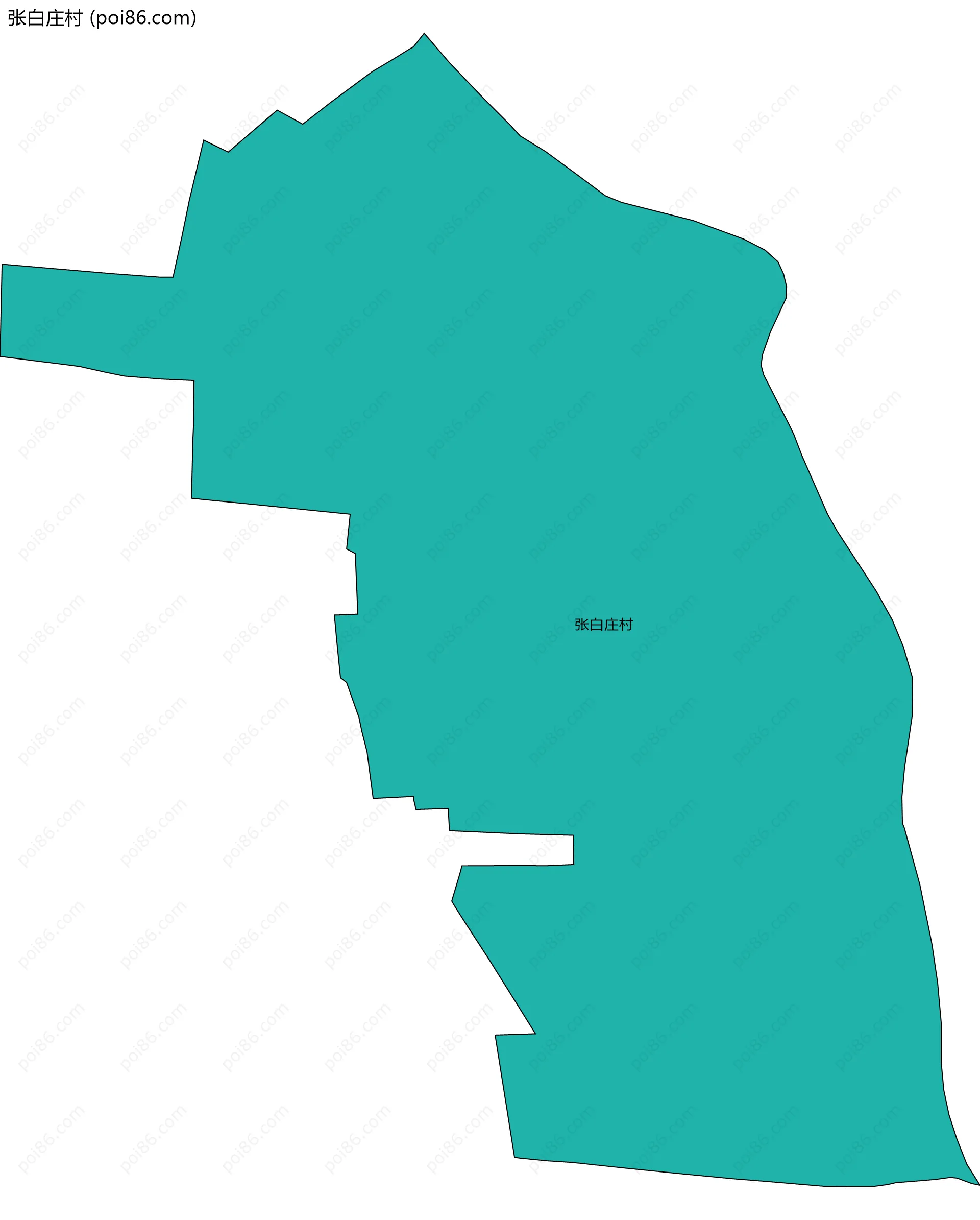 张白庄村边界地图