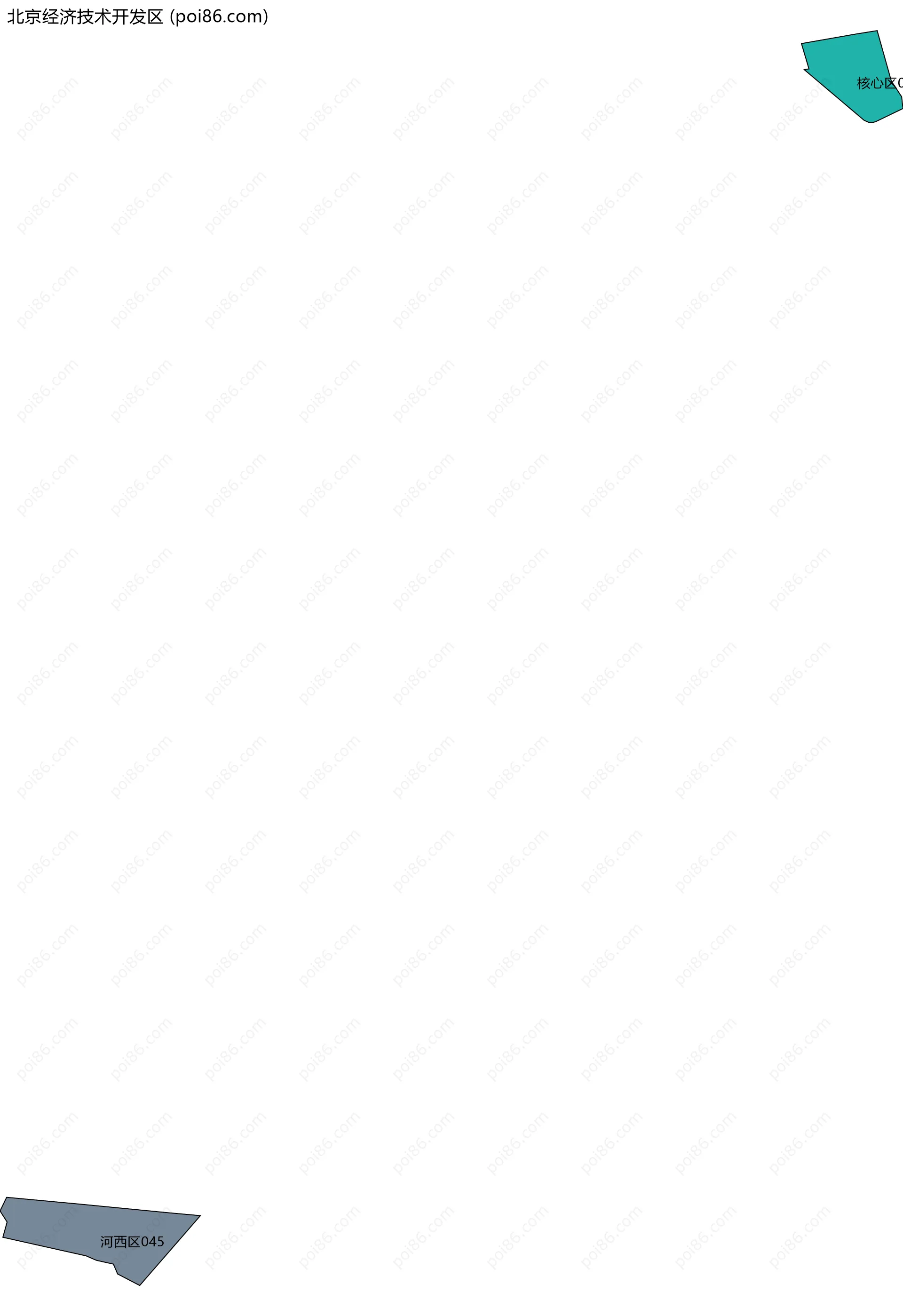 北京经济技术开发区边界地图(五级行政区划)