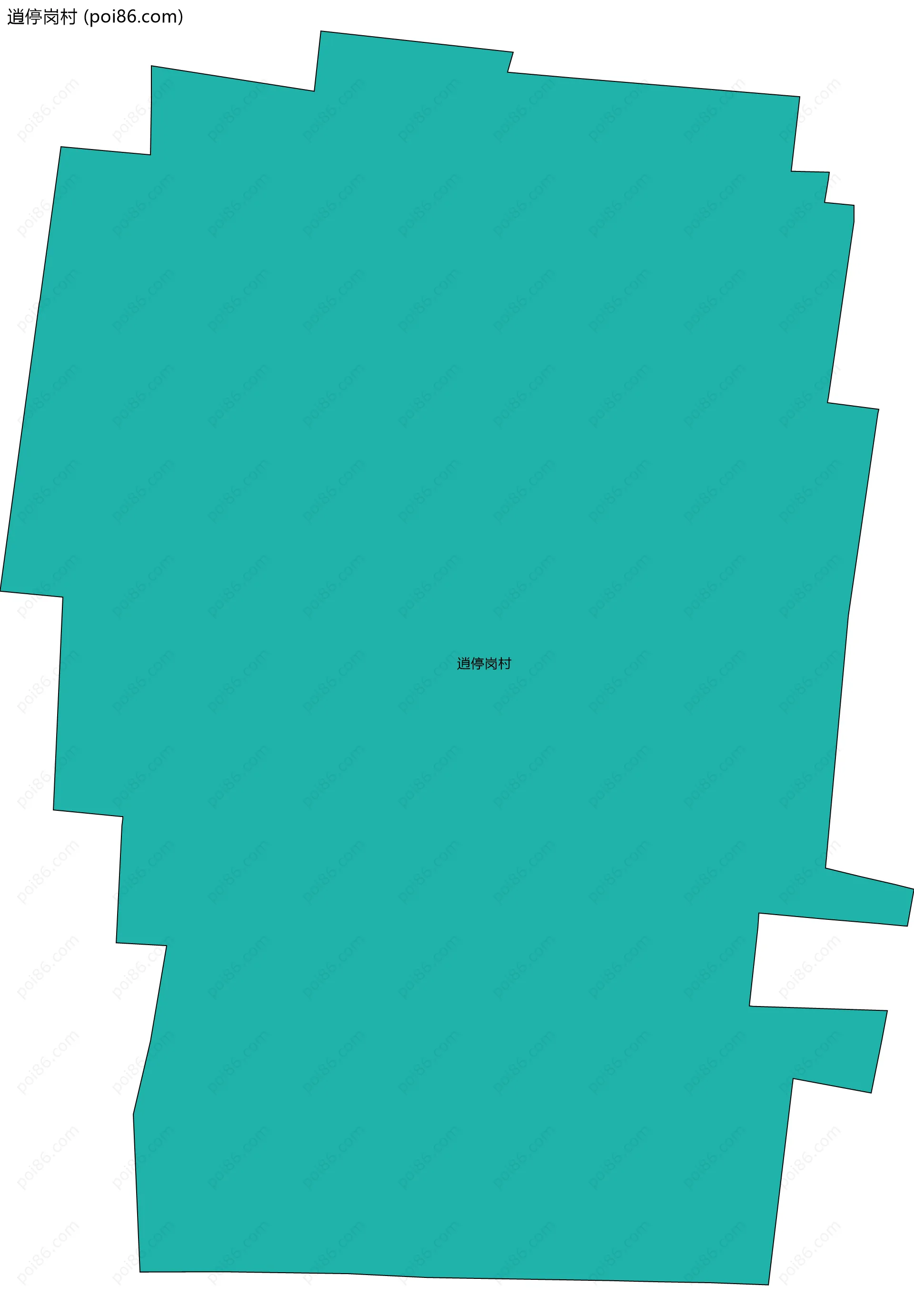 逍停岗村边界地图