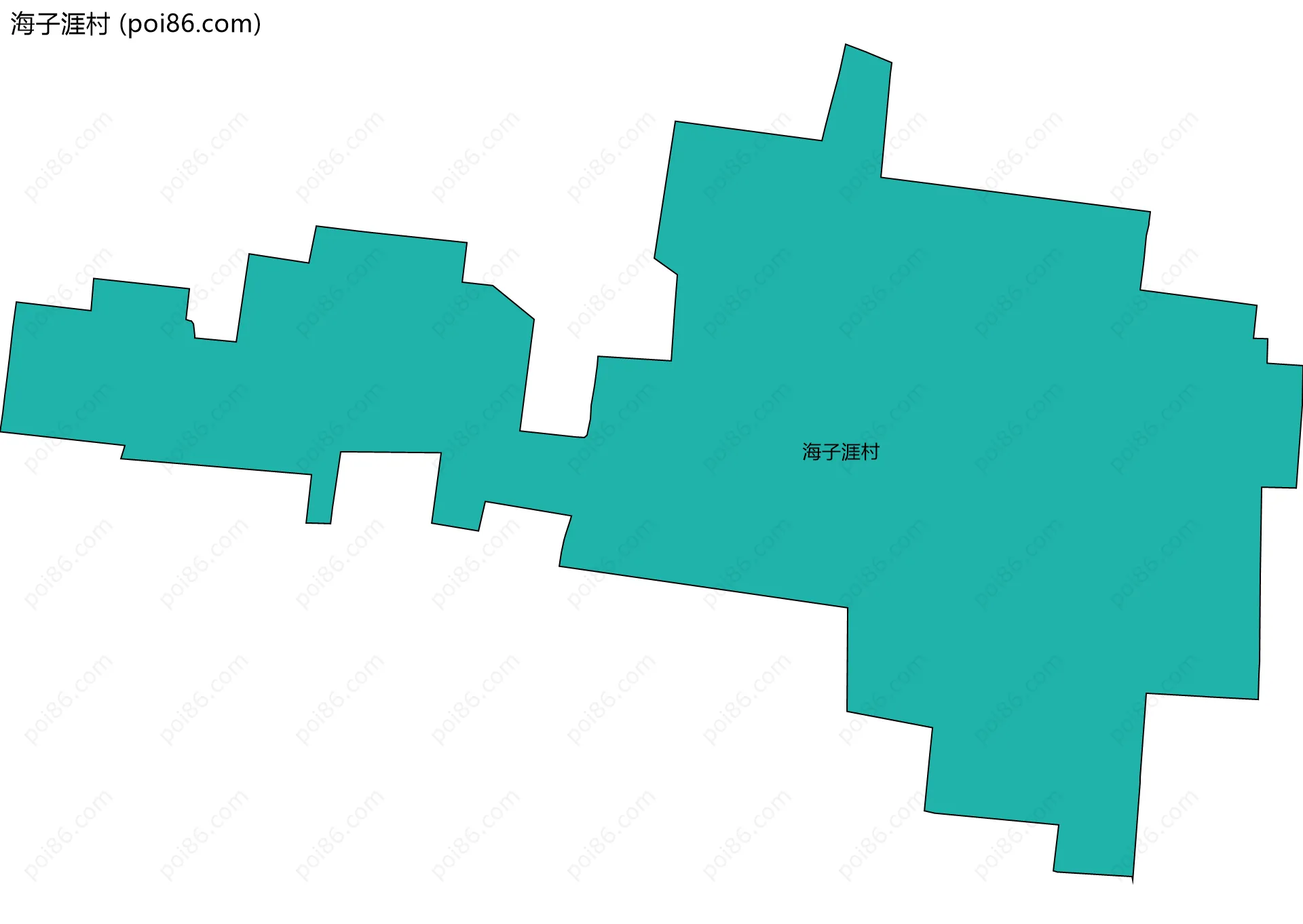 海子涯村边界地图