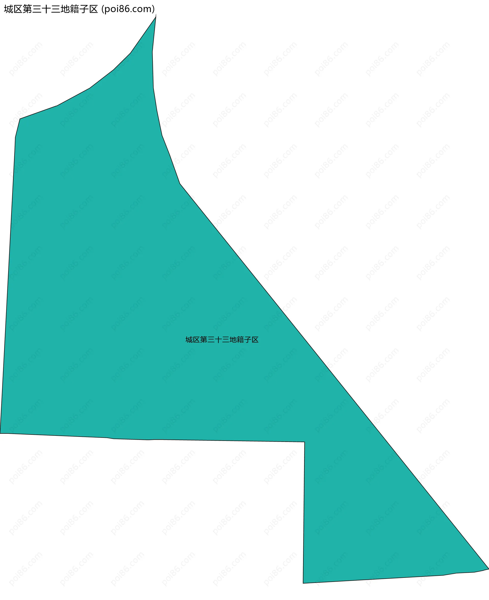 城区第三十三地籍子区边界地图