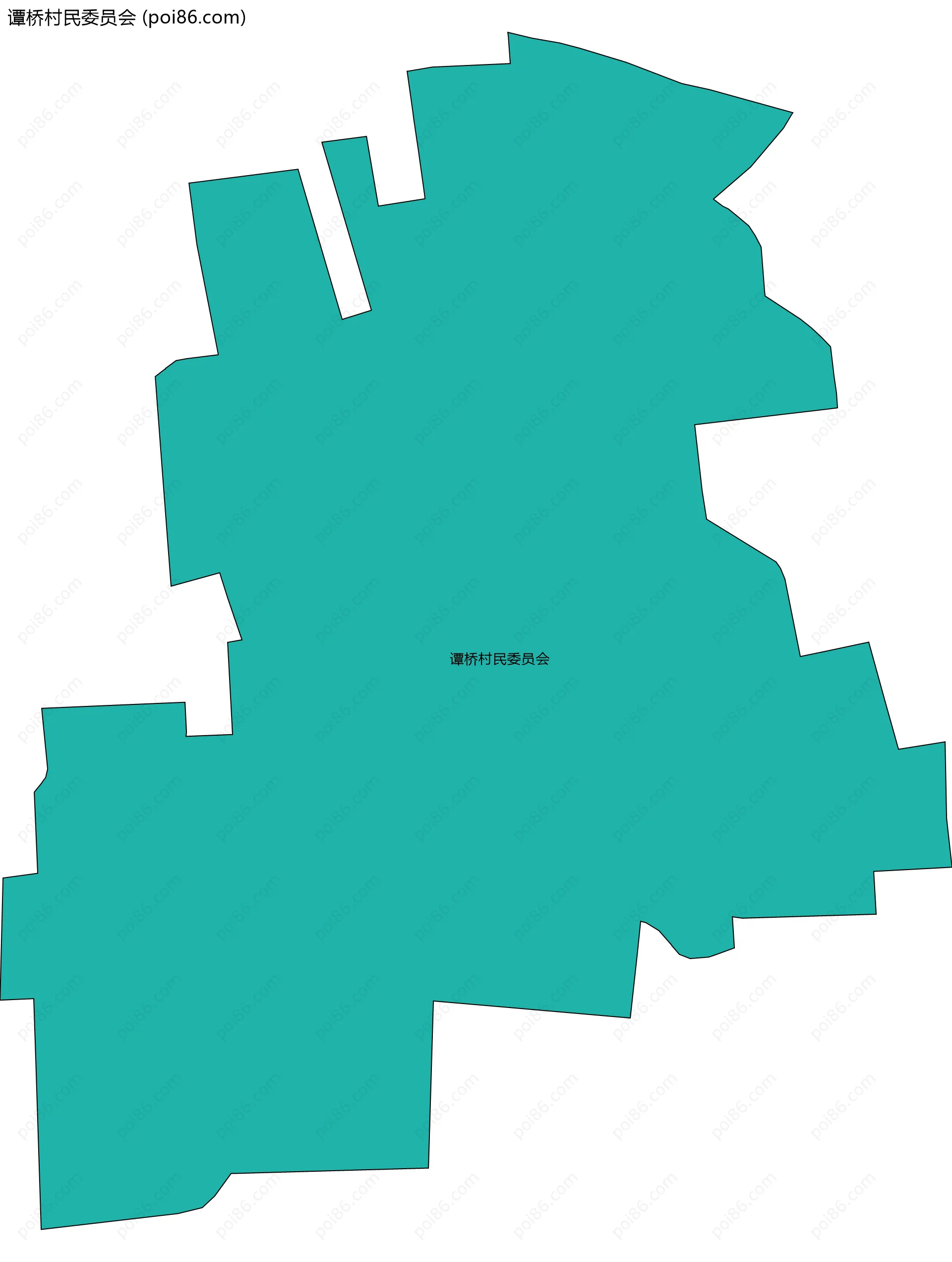 谭桥村民委员会边界地图