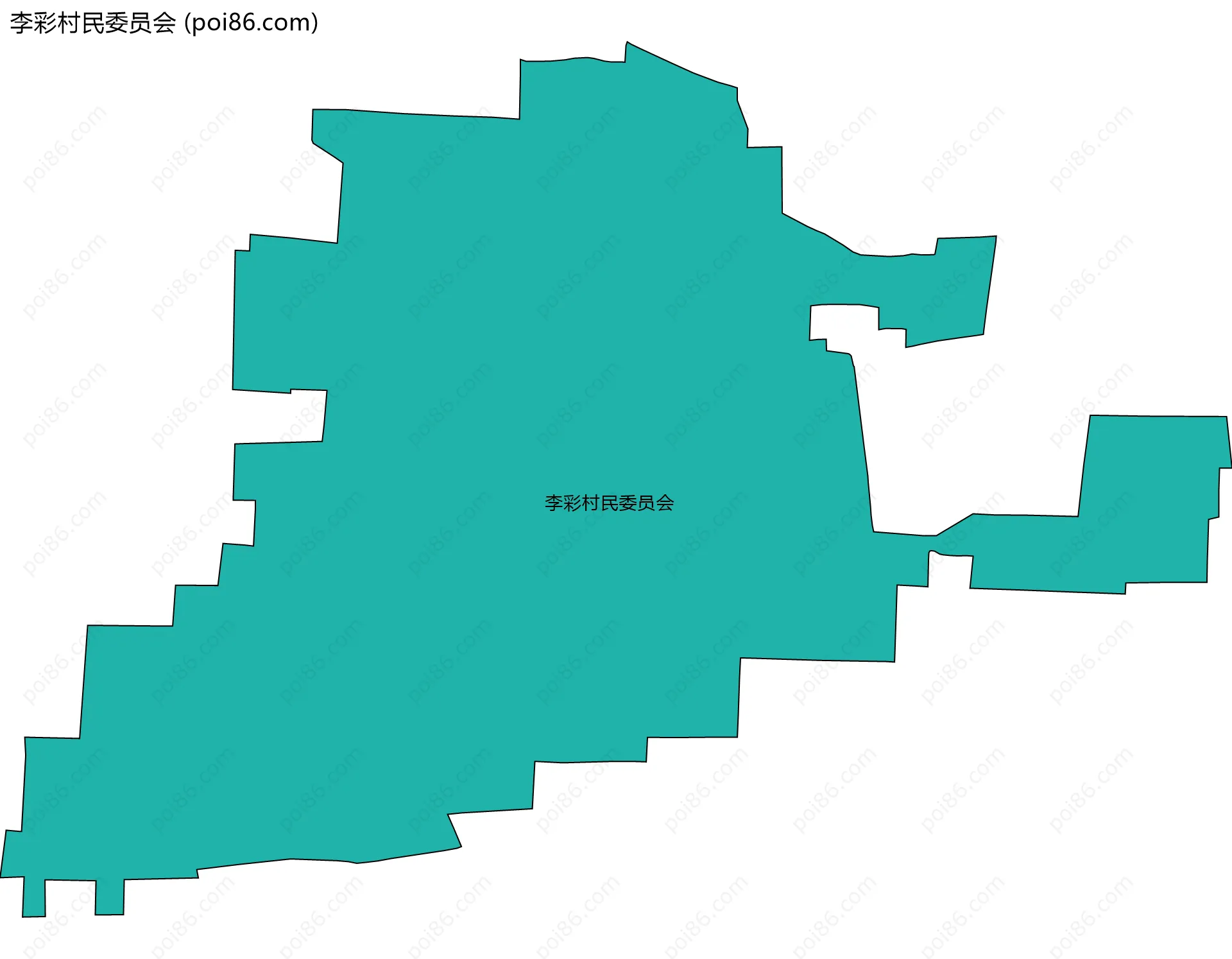 李彩村民委员会边界地图