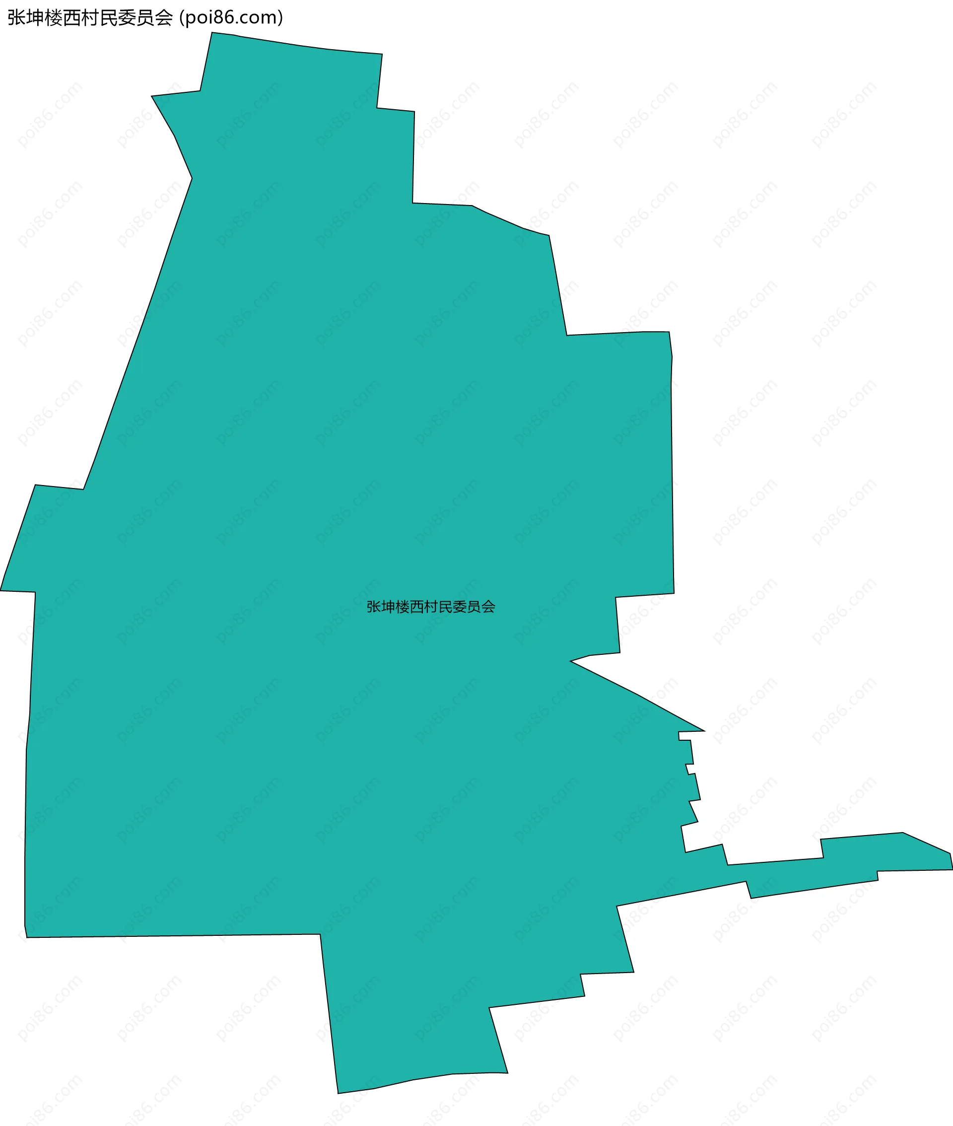 张坤楼西村民委员会边界地图