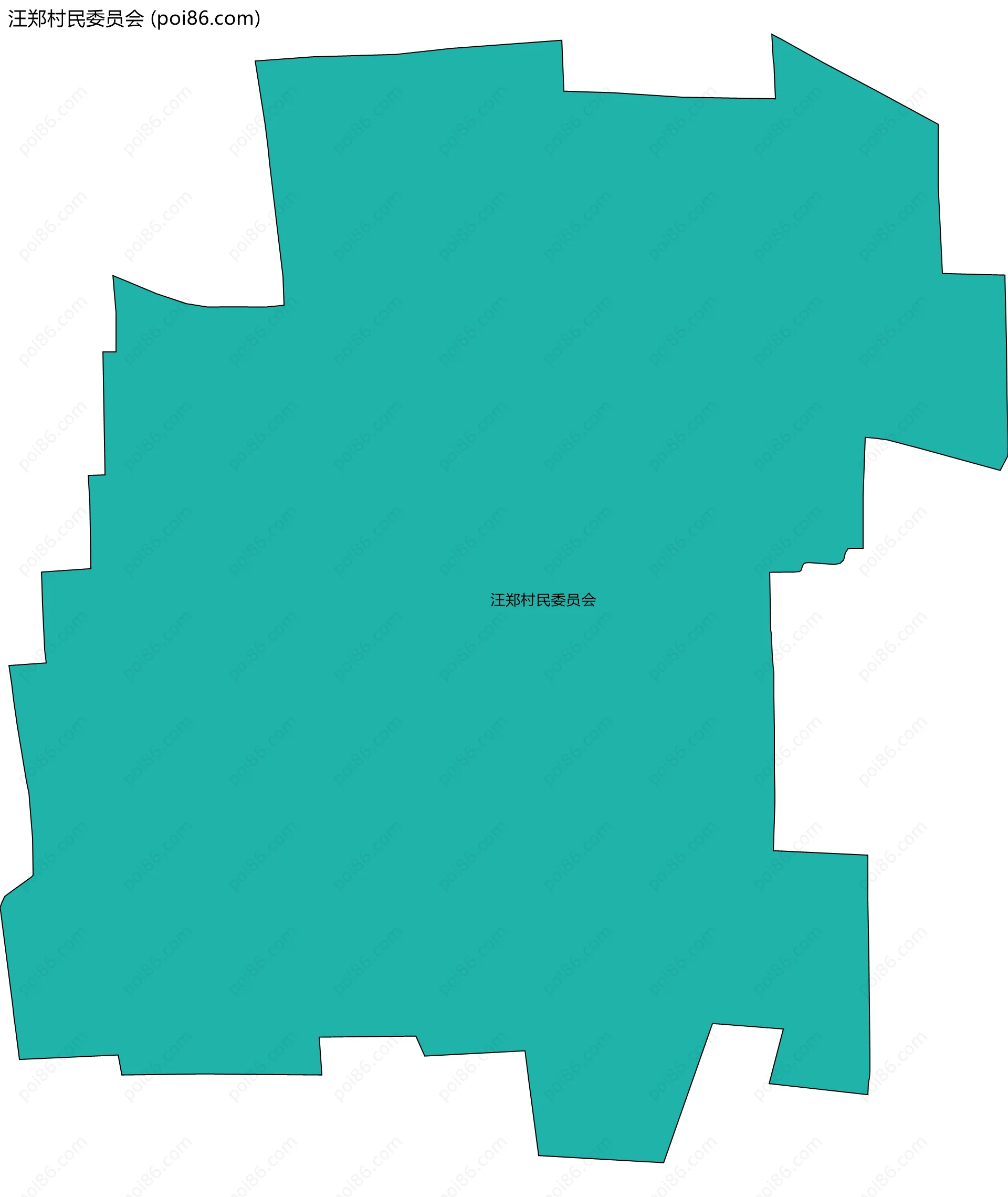 汪郑村民委员会边界地图