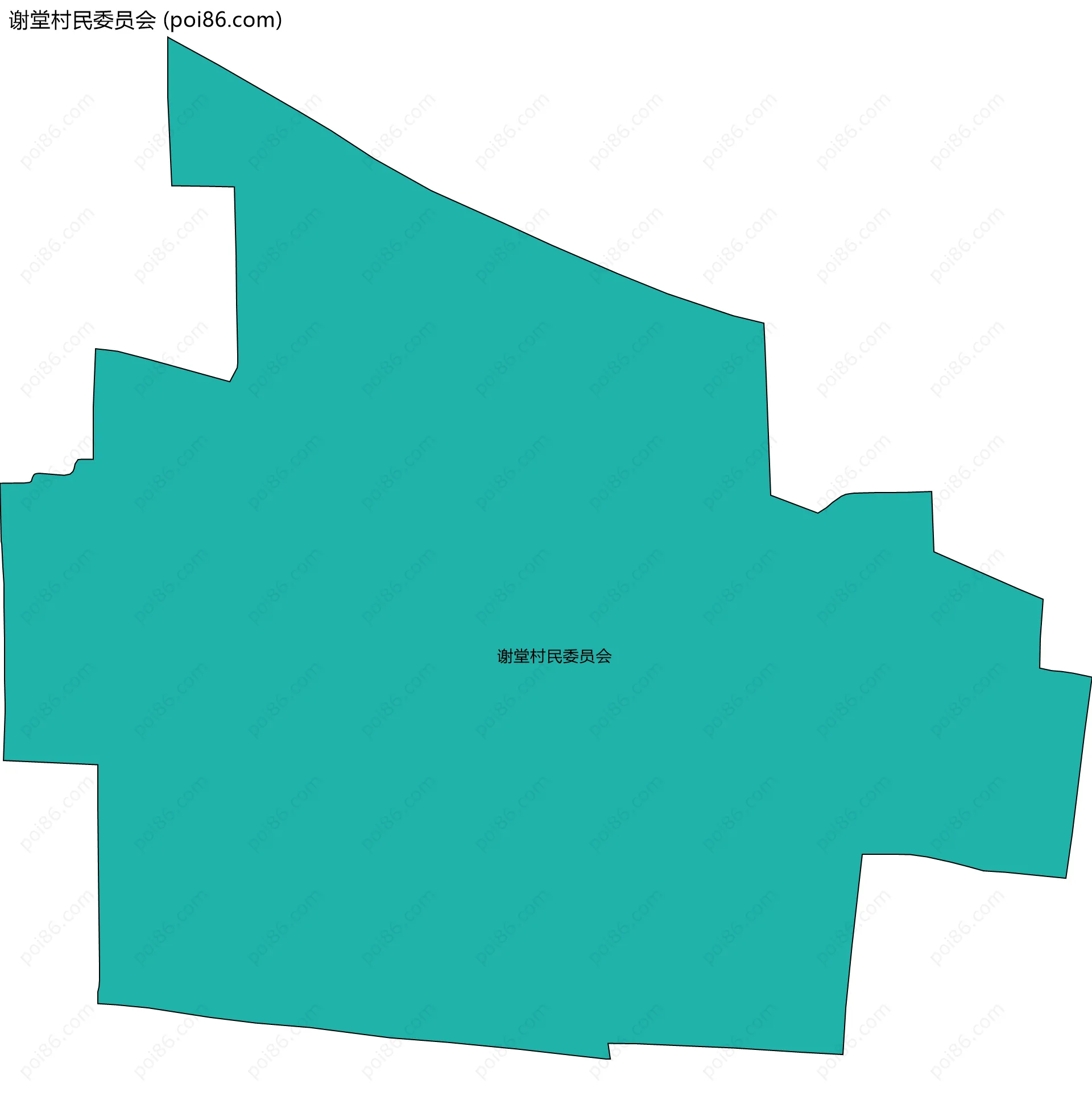 谢堂村民委员会边界地图