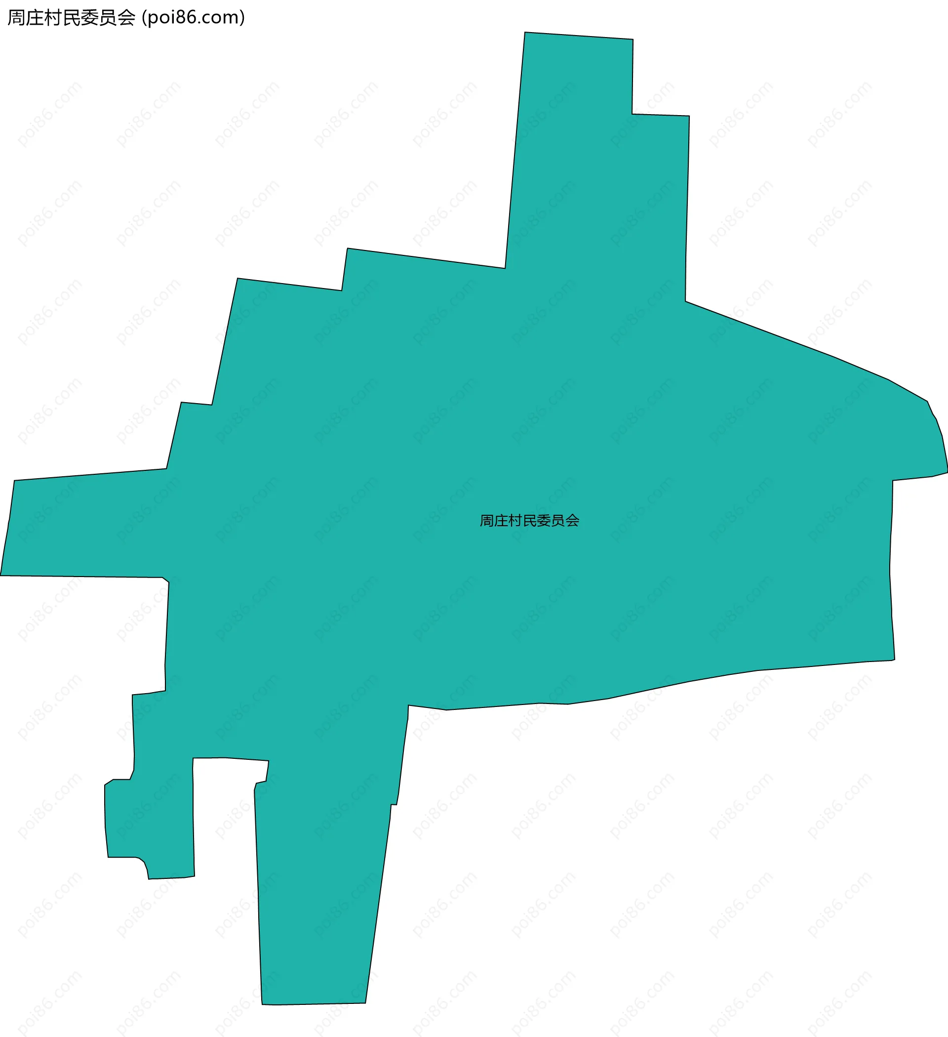 周庄村民委员会边界地图