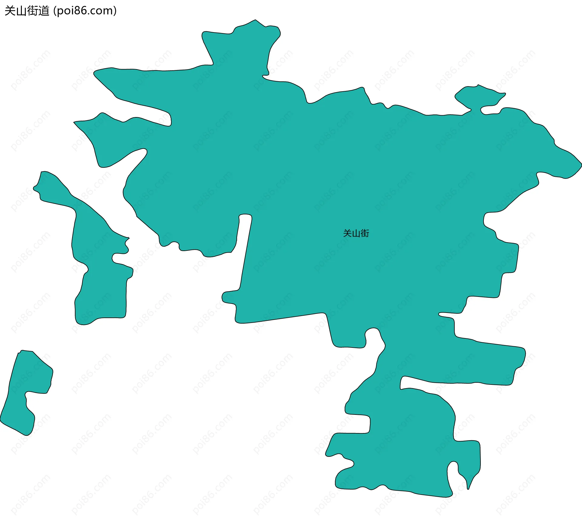 关山街道边界地图(五级行政区划)