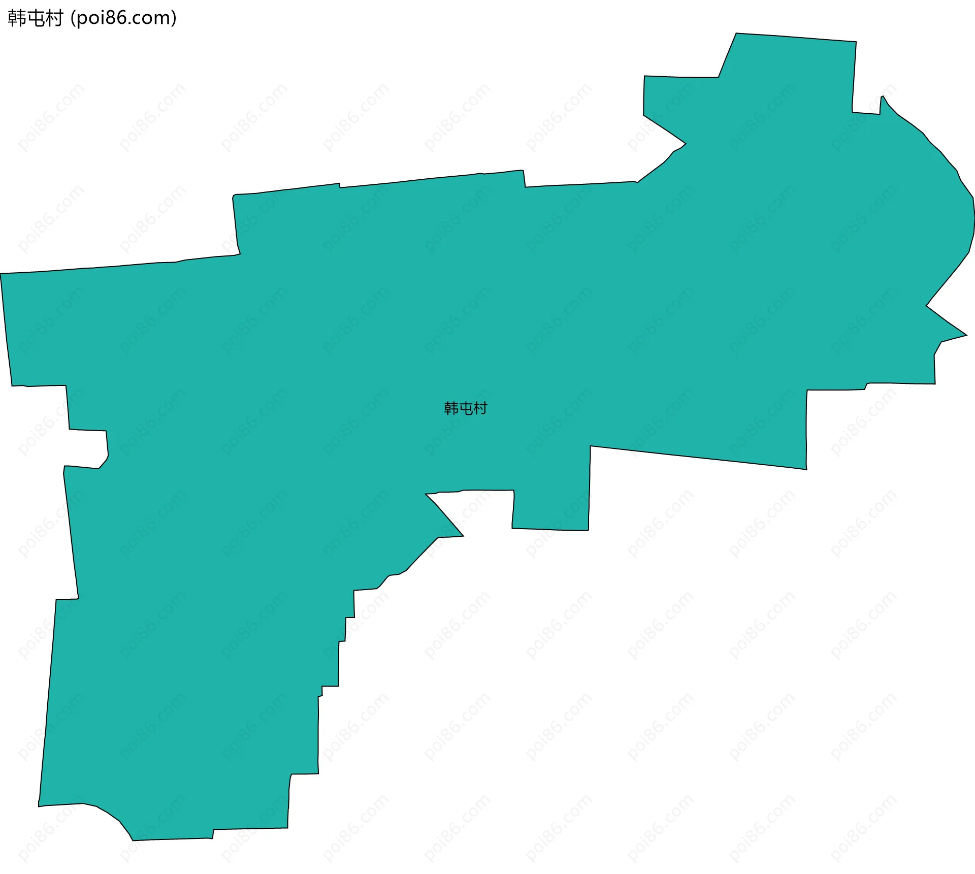 韩屯村边界地图
