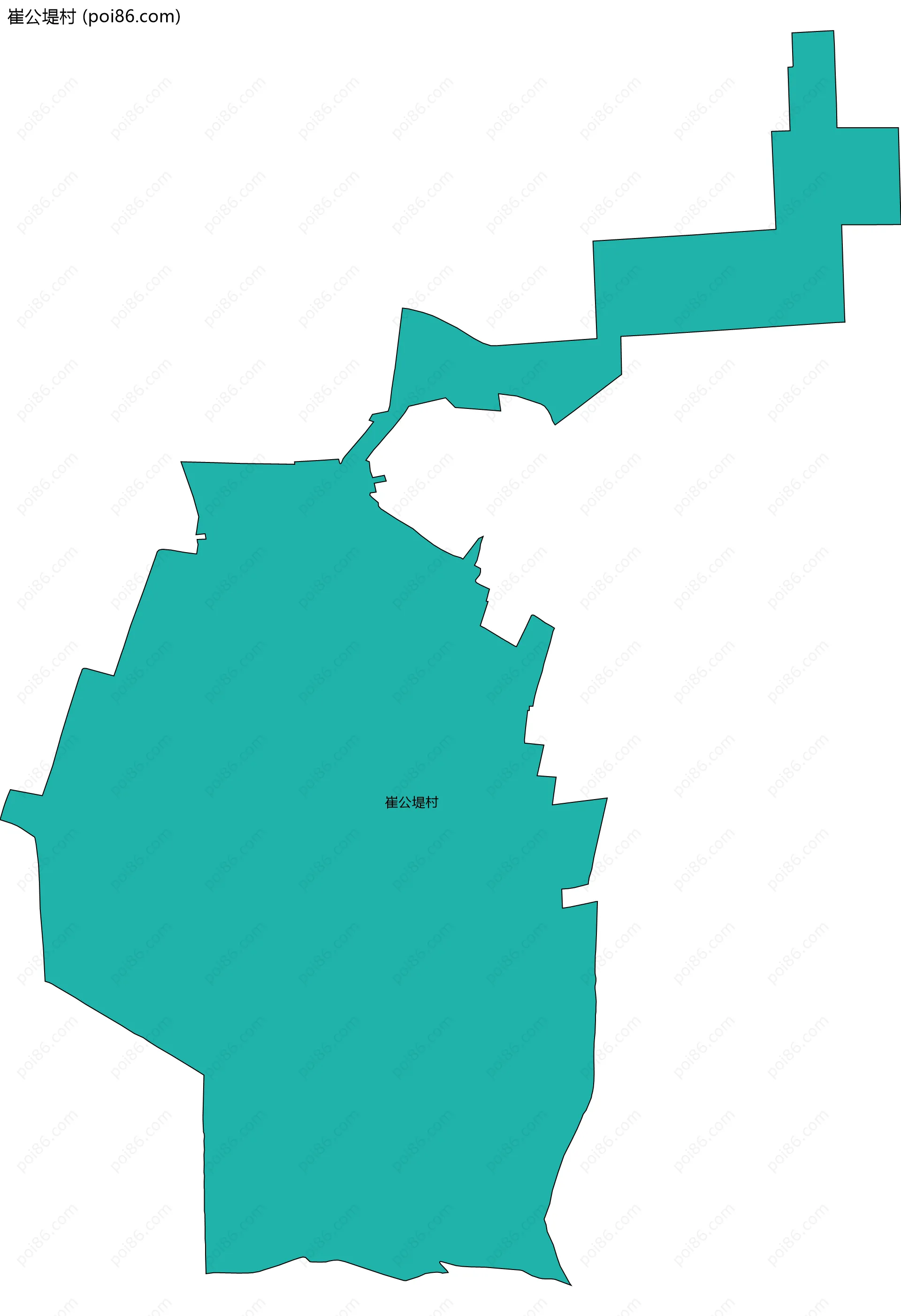 崔公堤村边界地图