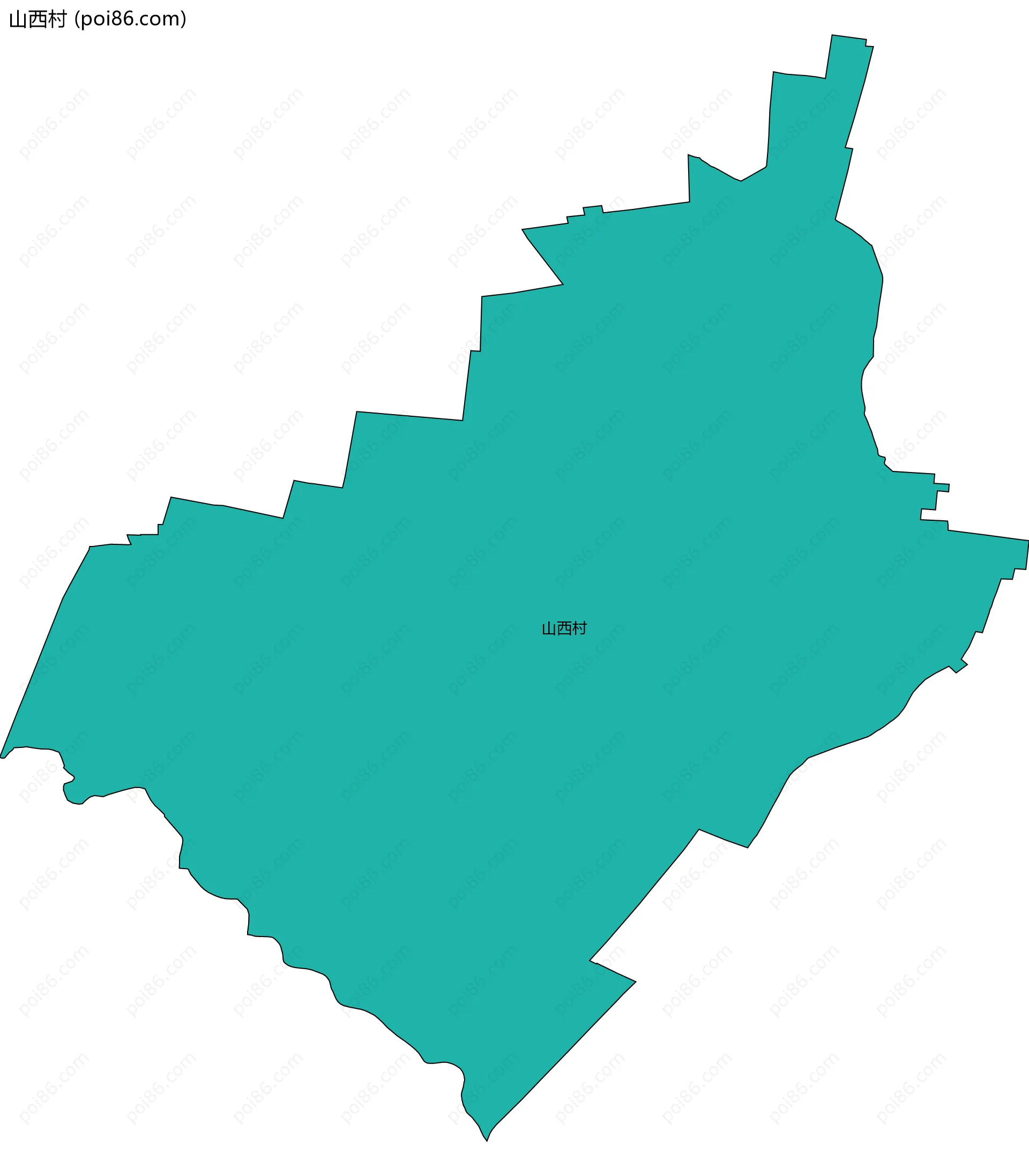 山西村边界地图