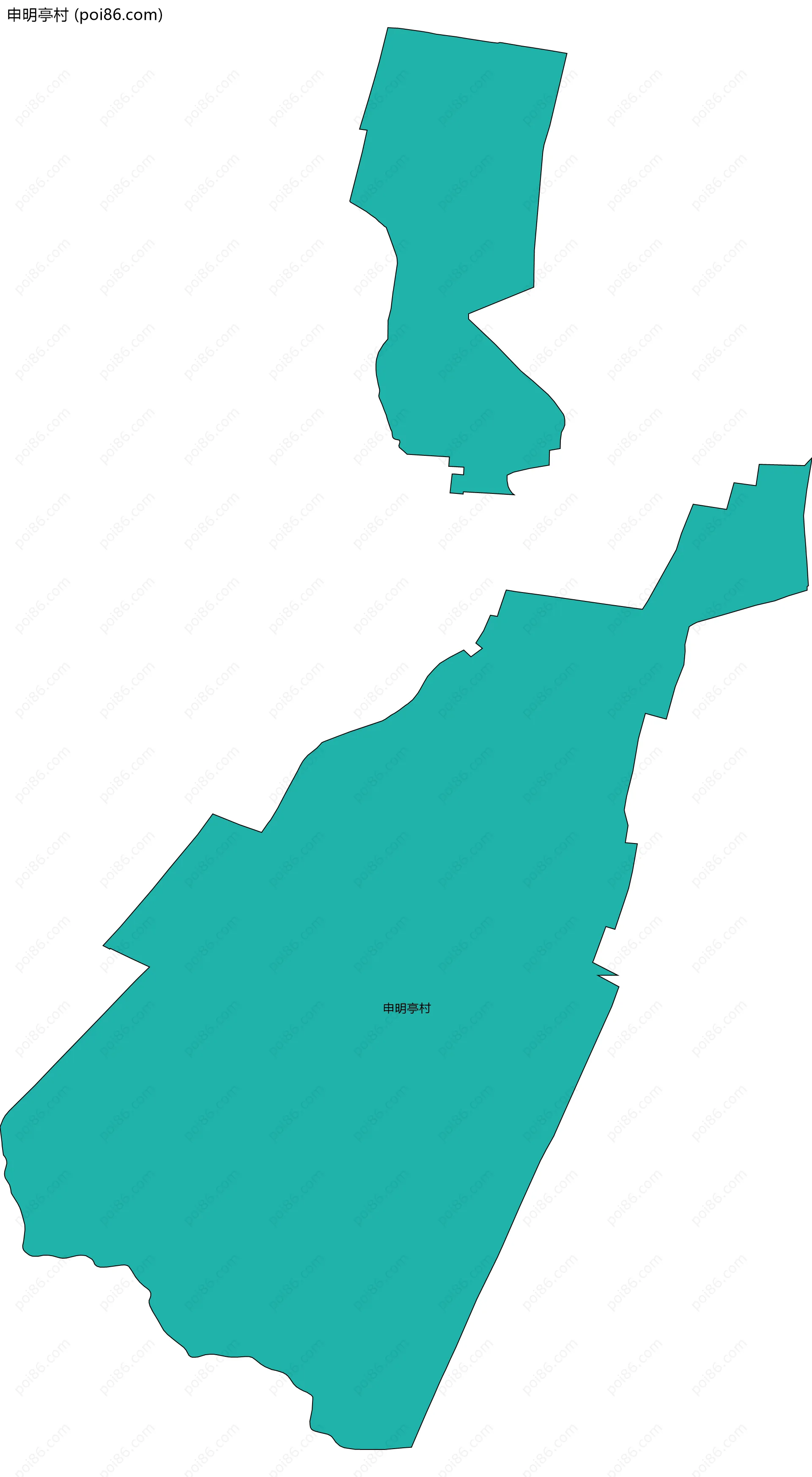 申明亭村边界地图