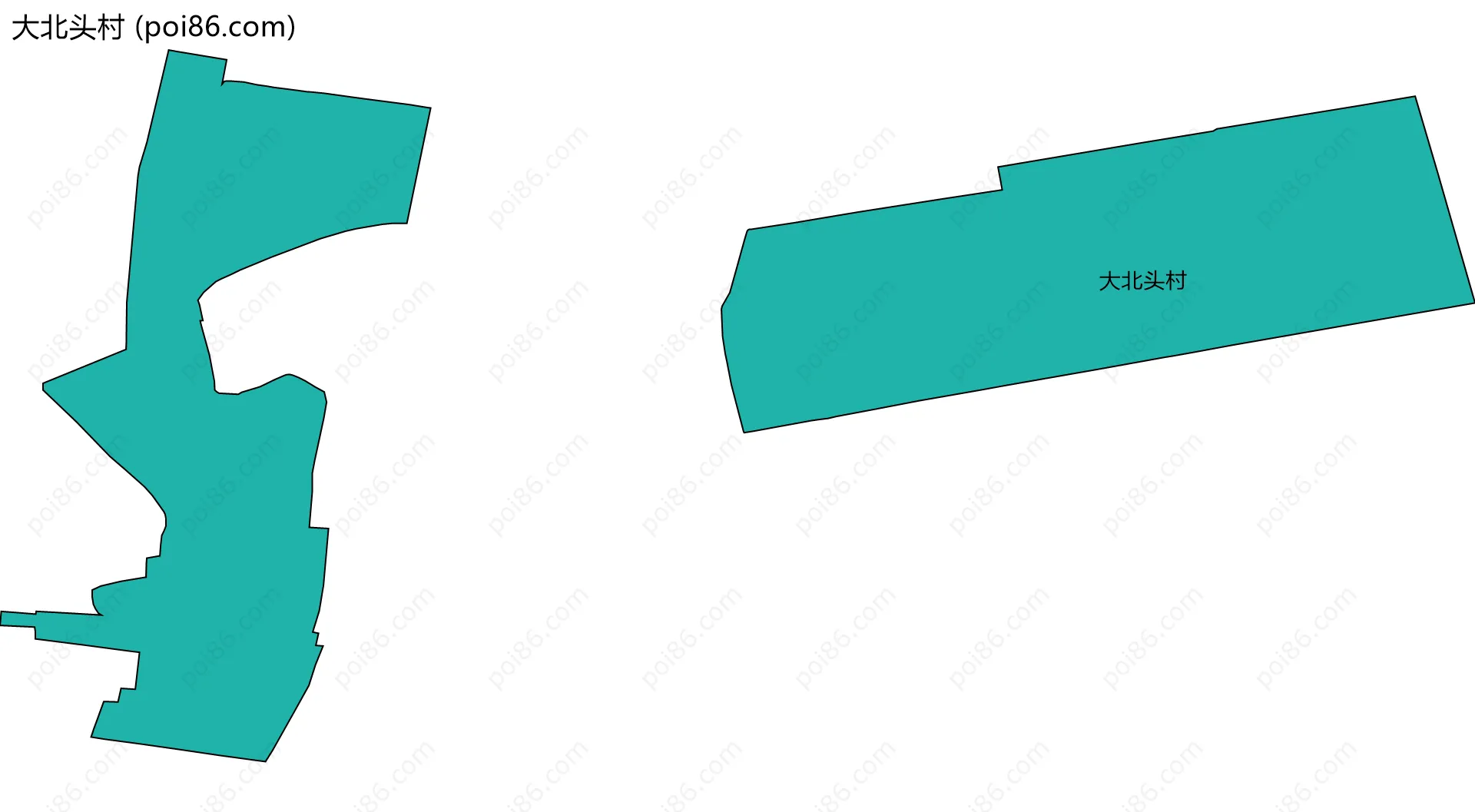 大北头村边界地图