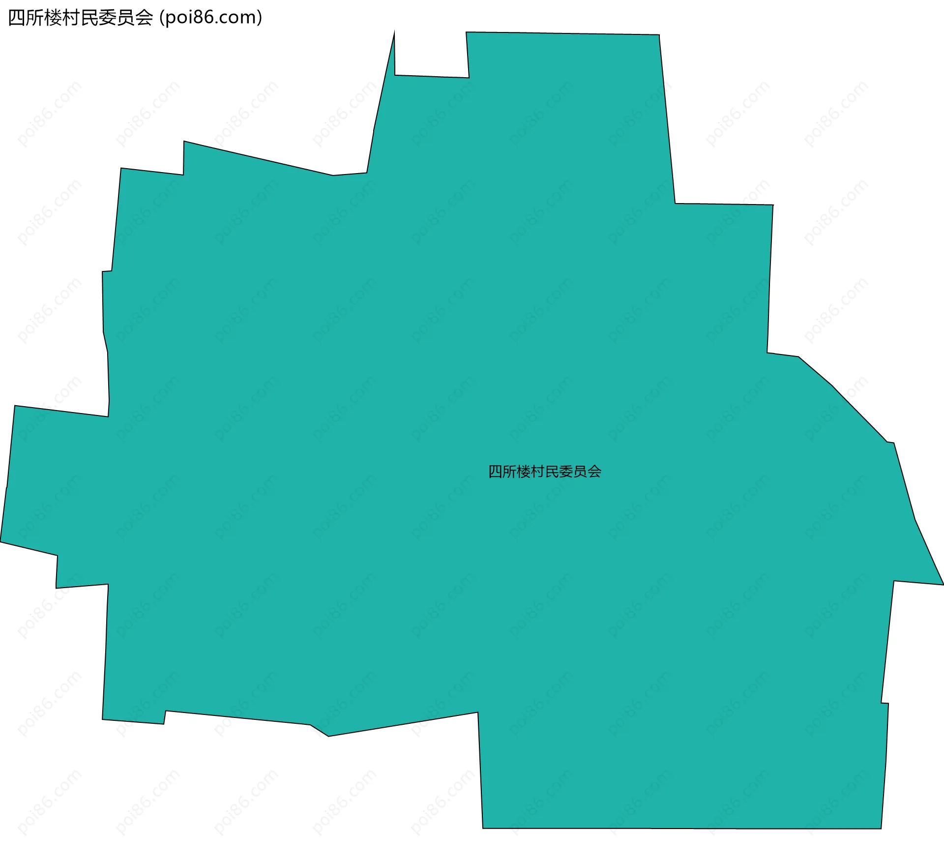 四所楼村民委员会边界地图