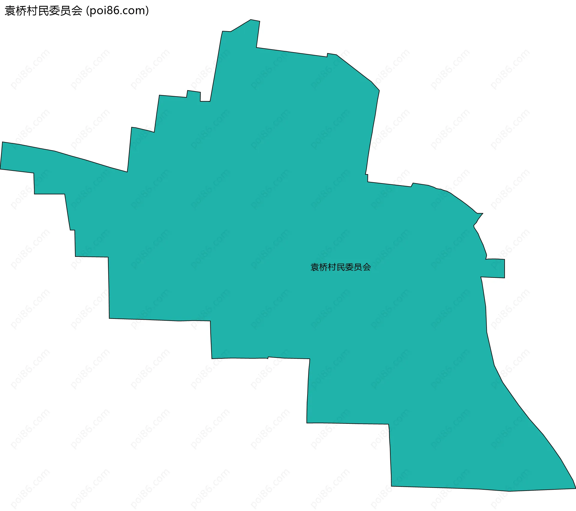 袁桥村民委员会边界地图