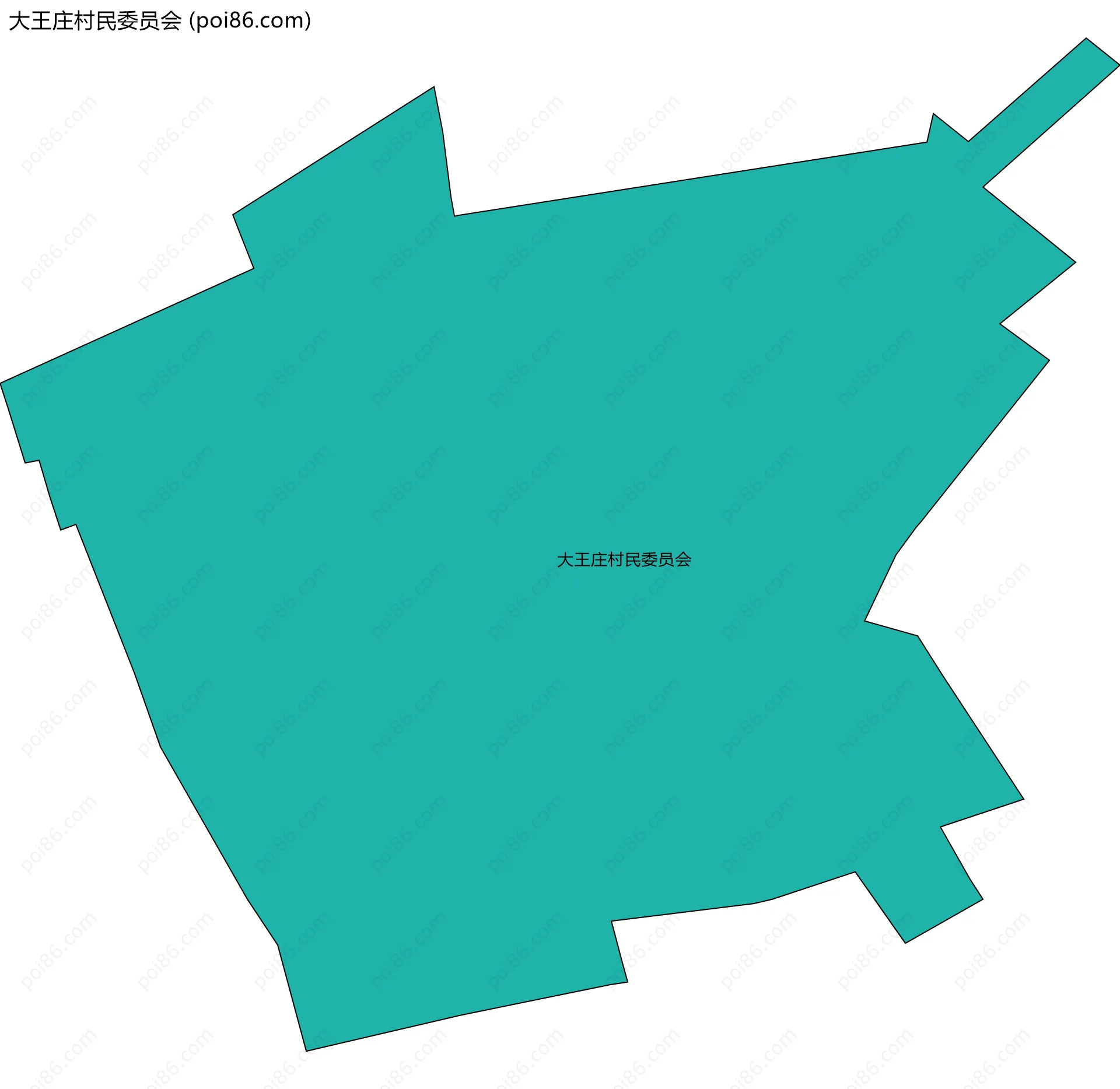 大王庄村民委员会边界地图