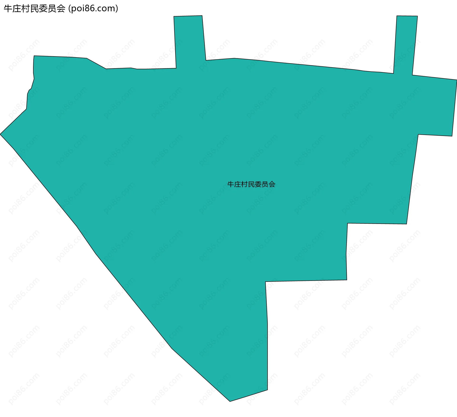 牛庄村民委员会边界地图
