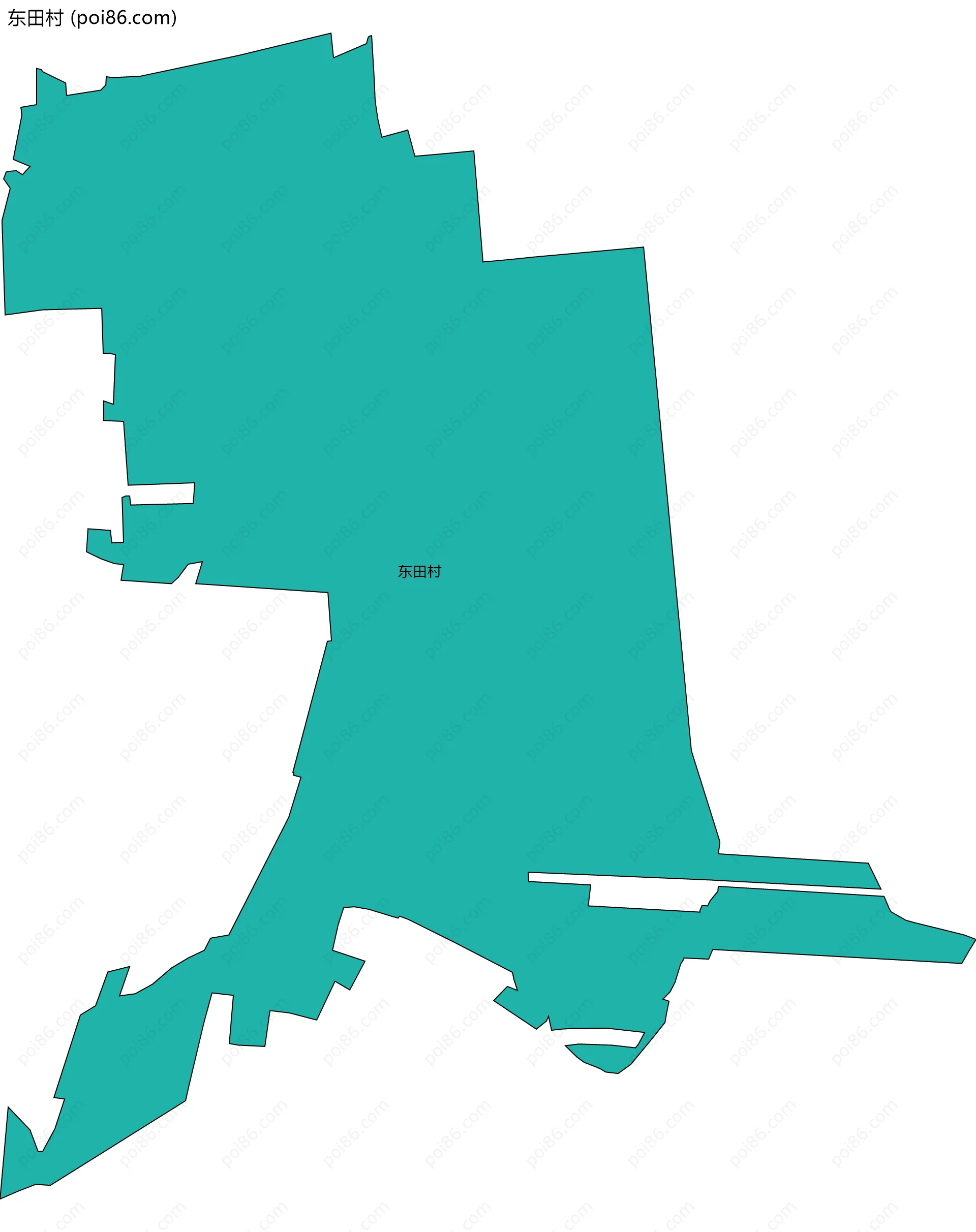 东田村边界地图