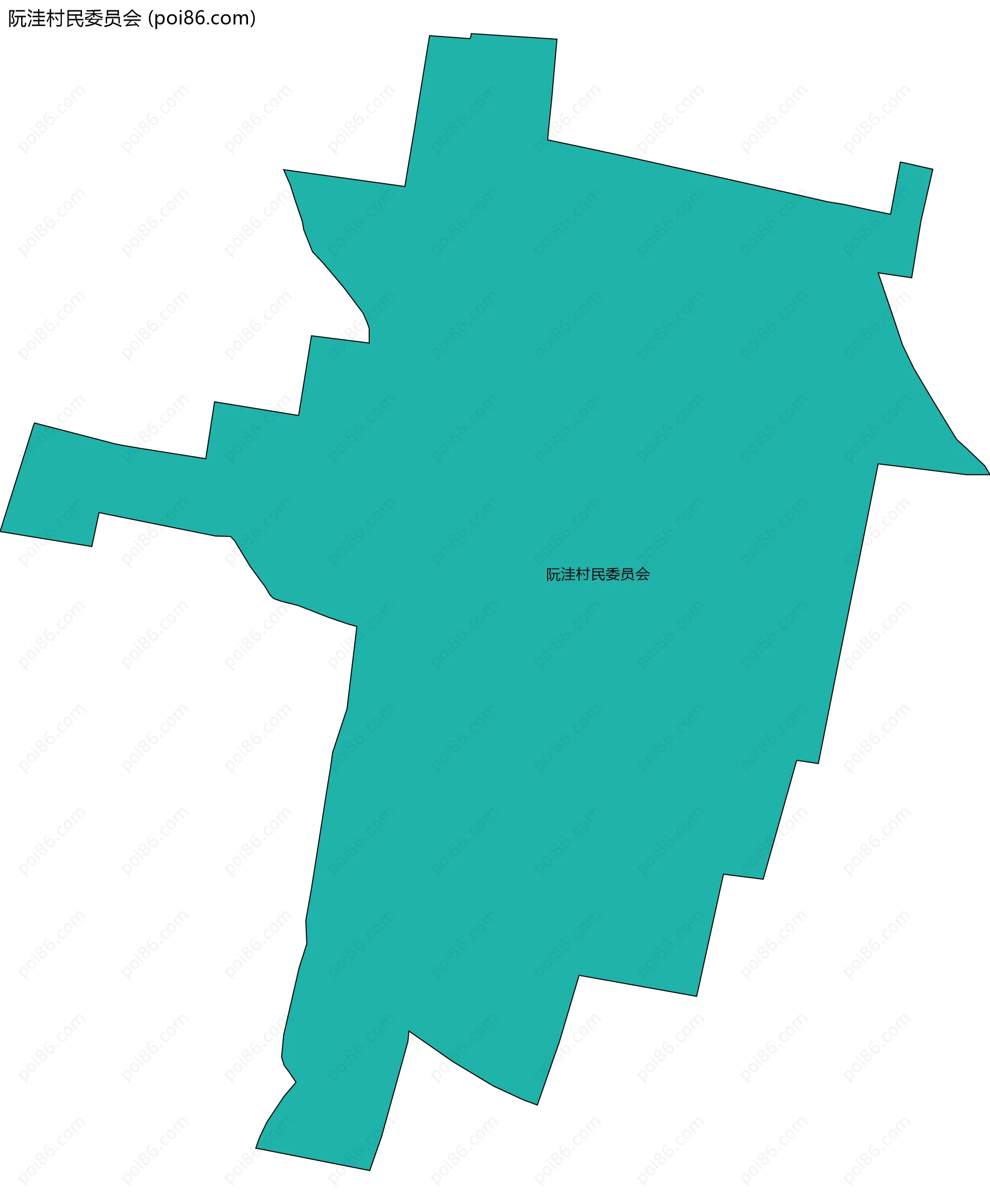 阮洼村民委员会边界地图
