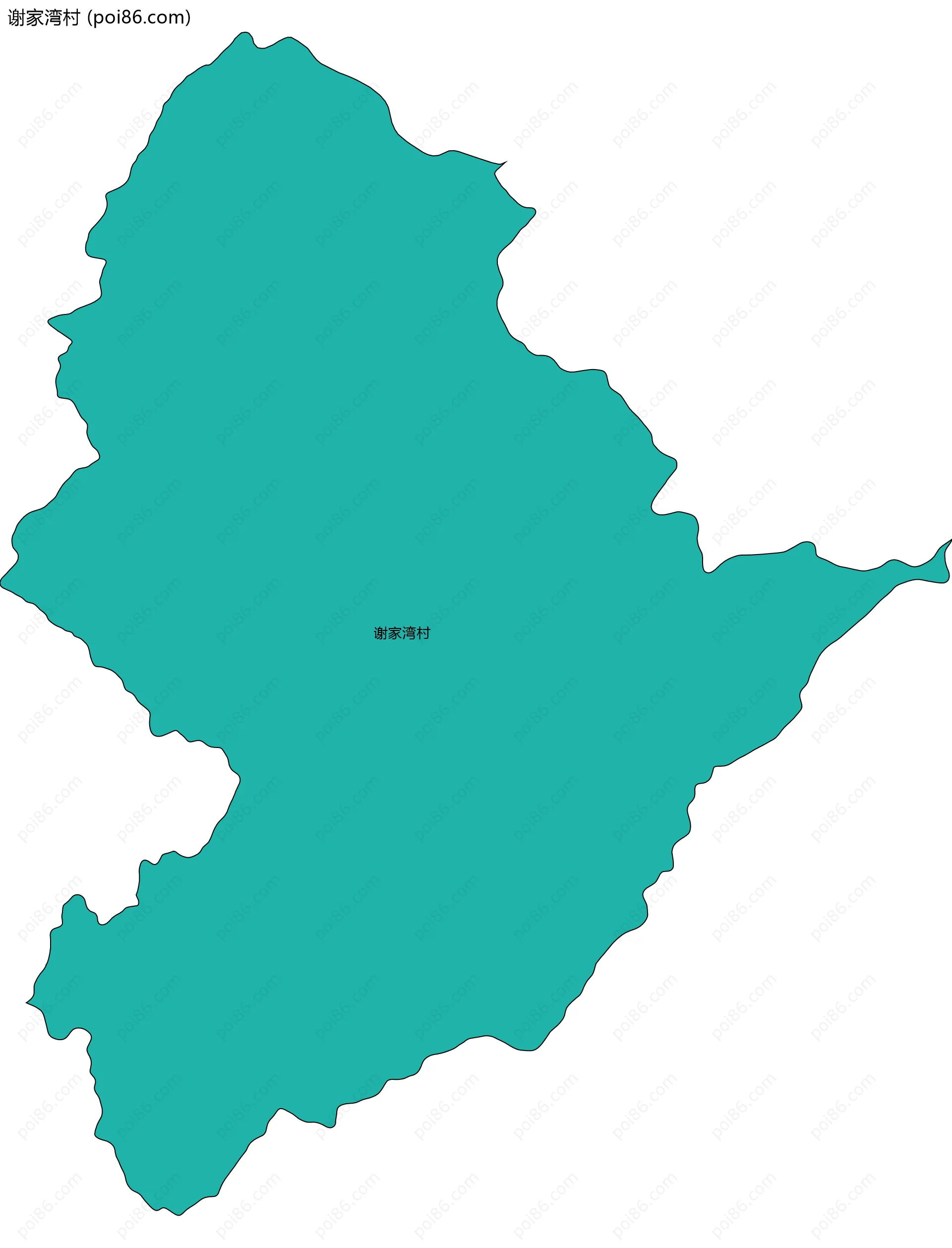 谢家湾村边界地图
